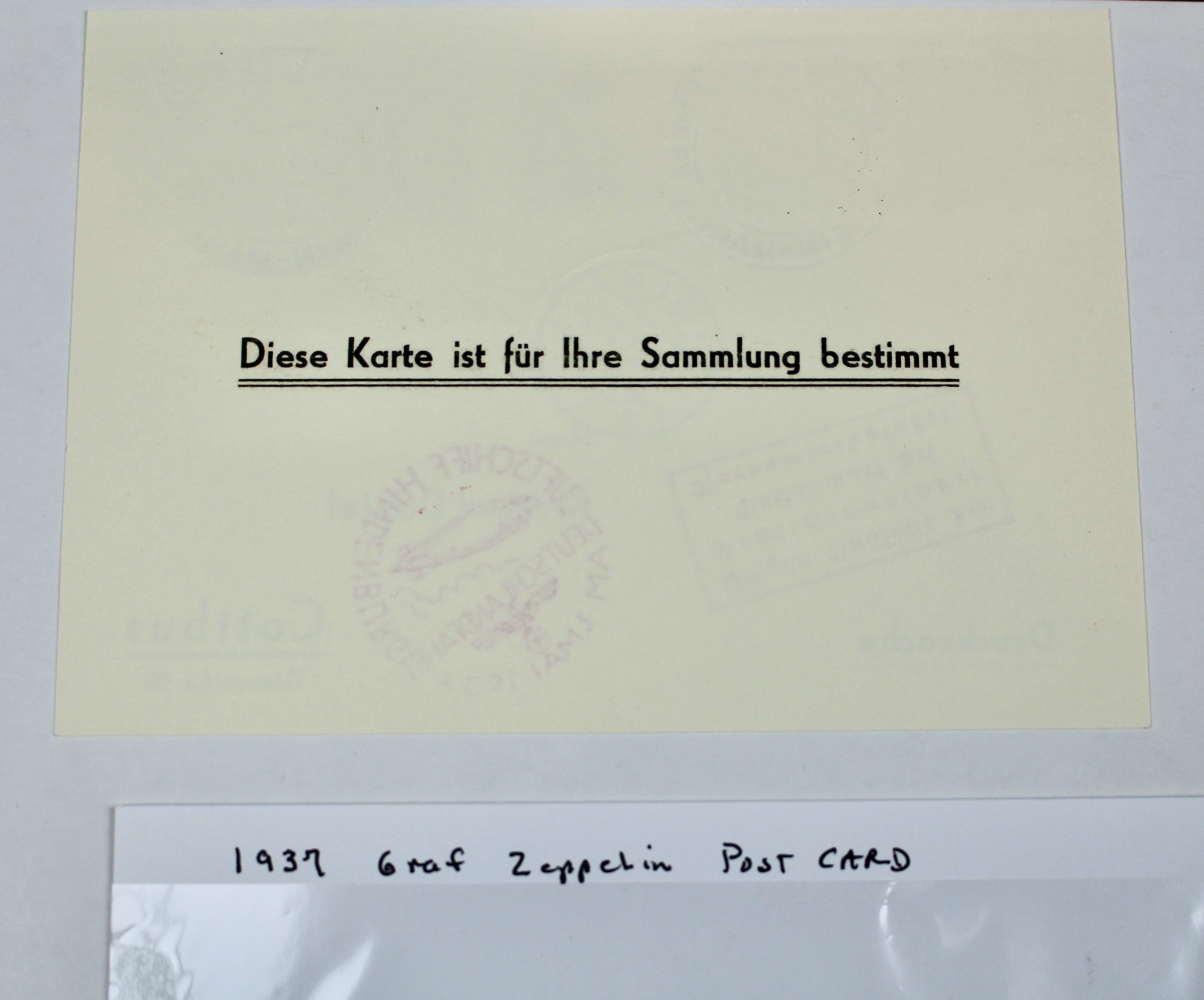 1937 Graf Zeppelin Post Card