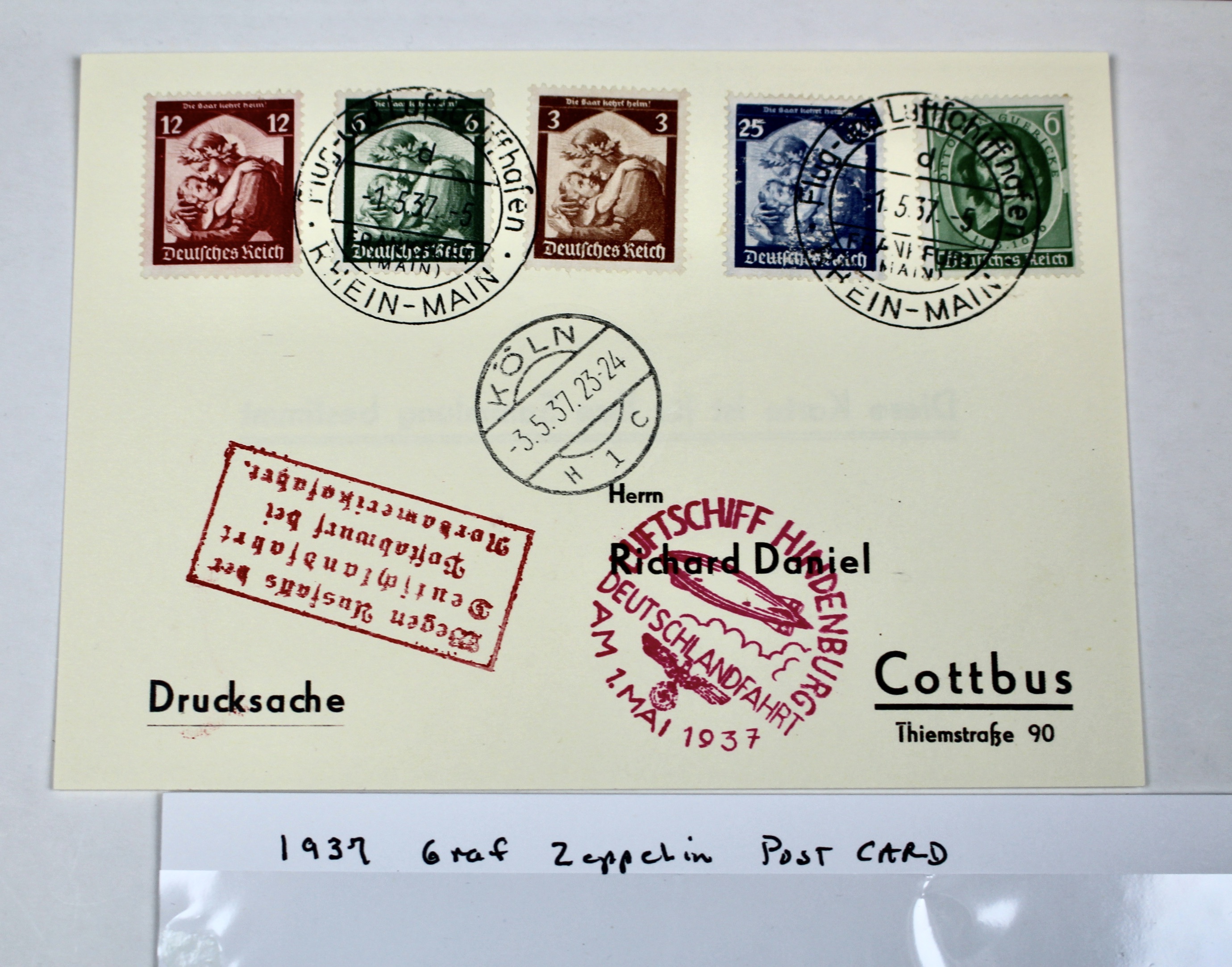 1937 Graf Zeppelin Post Card