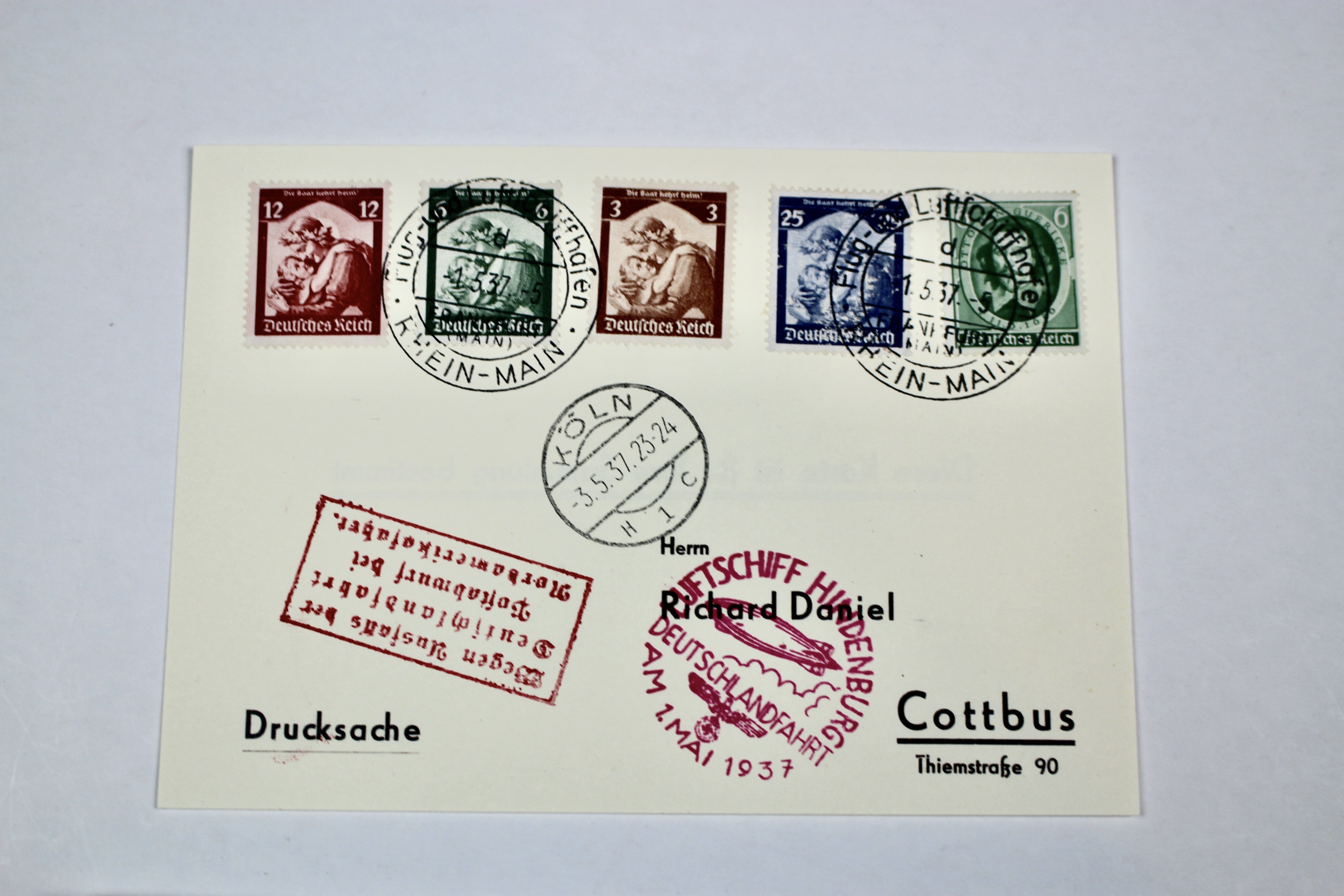 1937 Graf Zeppelin Post Card