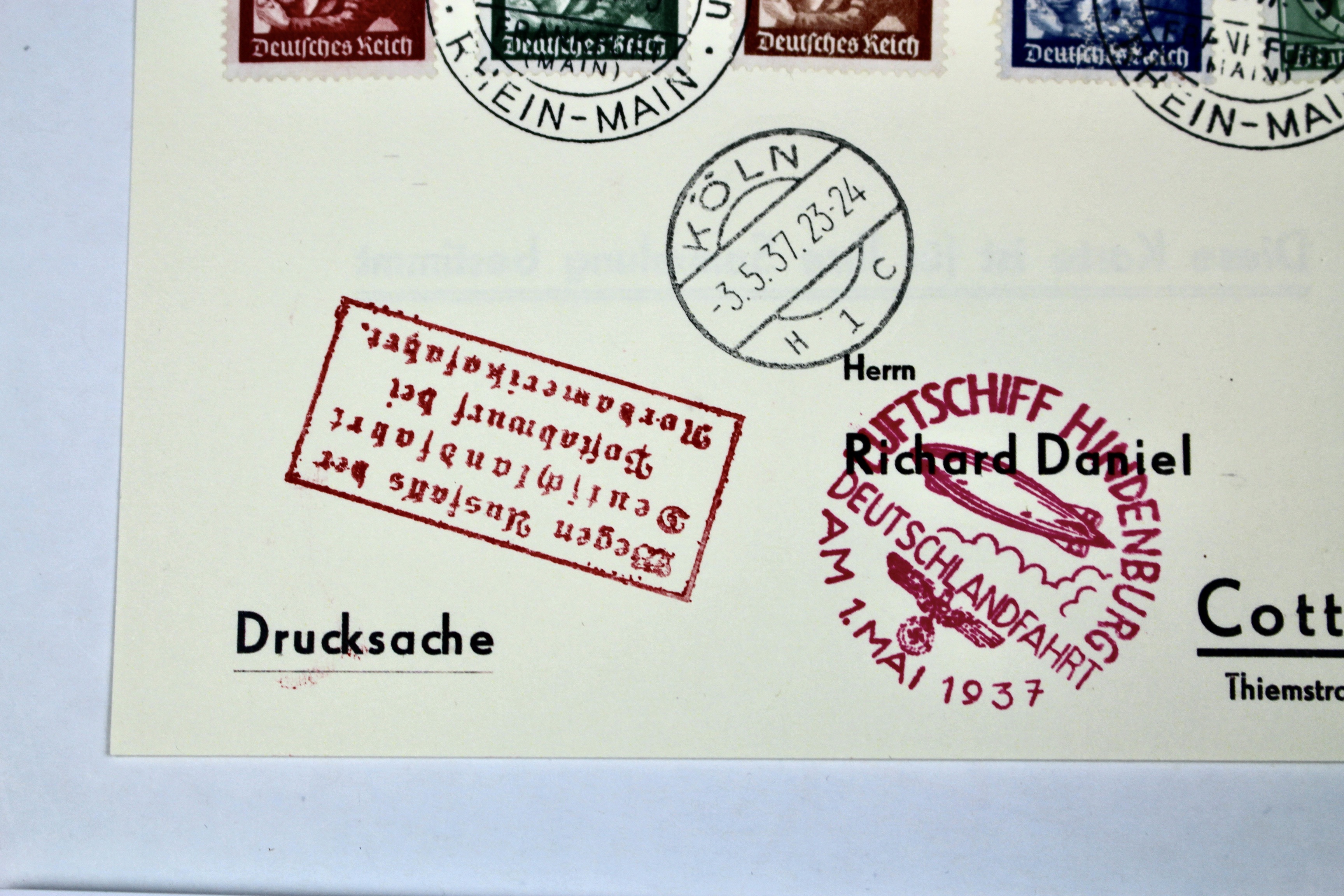 1937 Graf Zeppelin Post Card