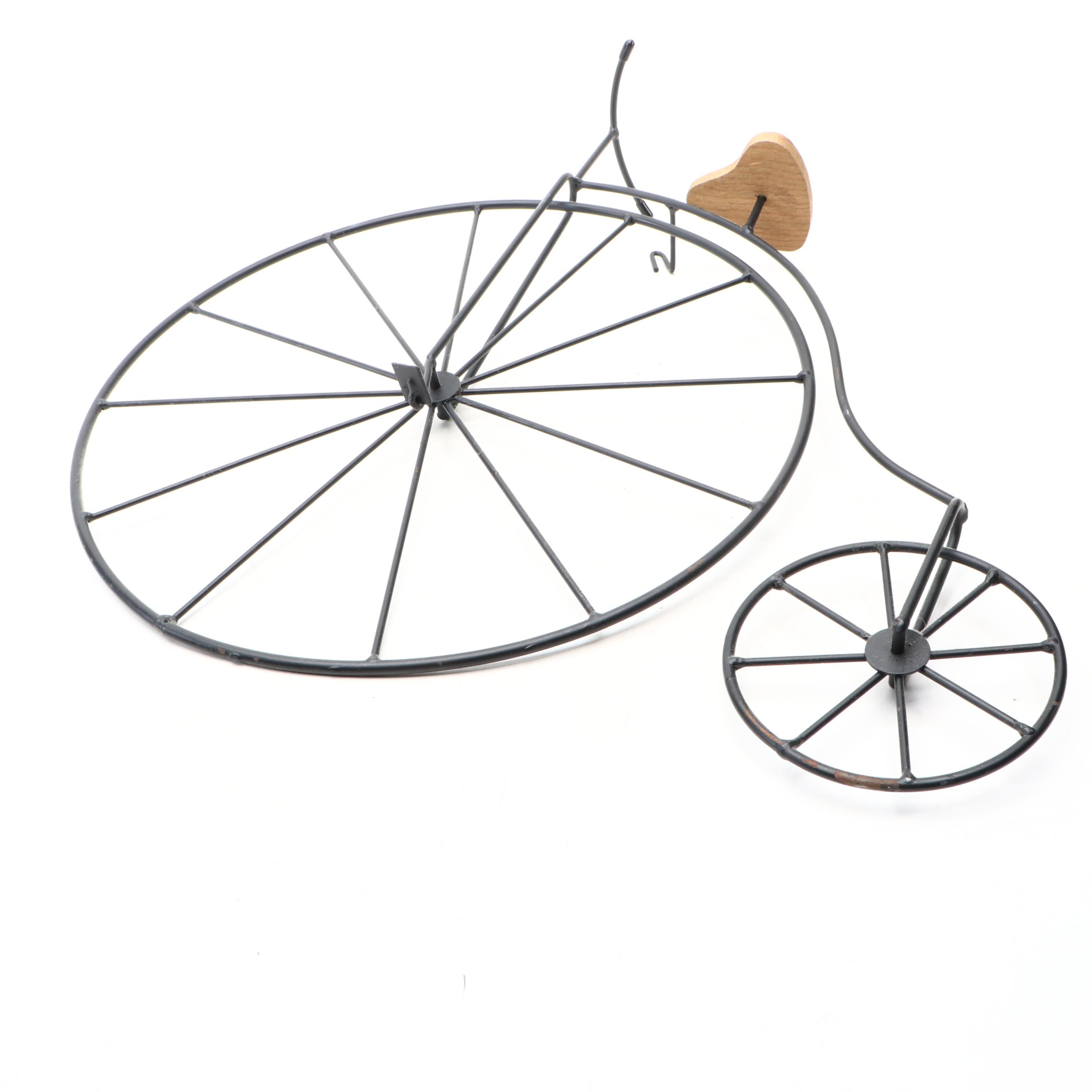 Metal High-Wheel Bicycle Wall or Garden Decoration
