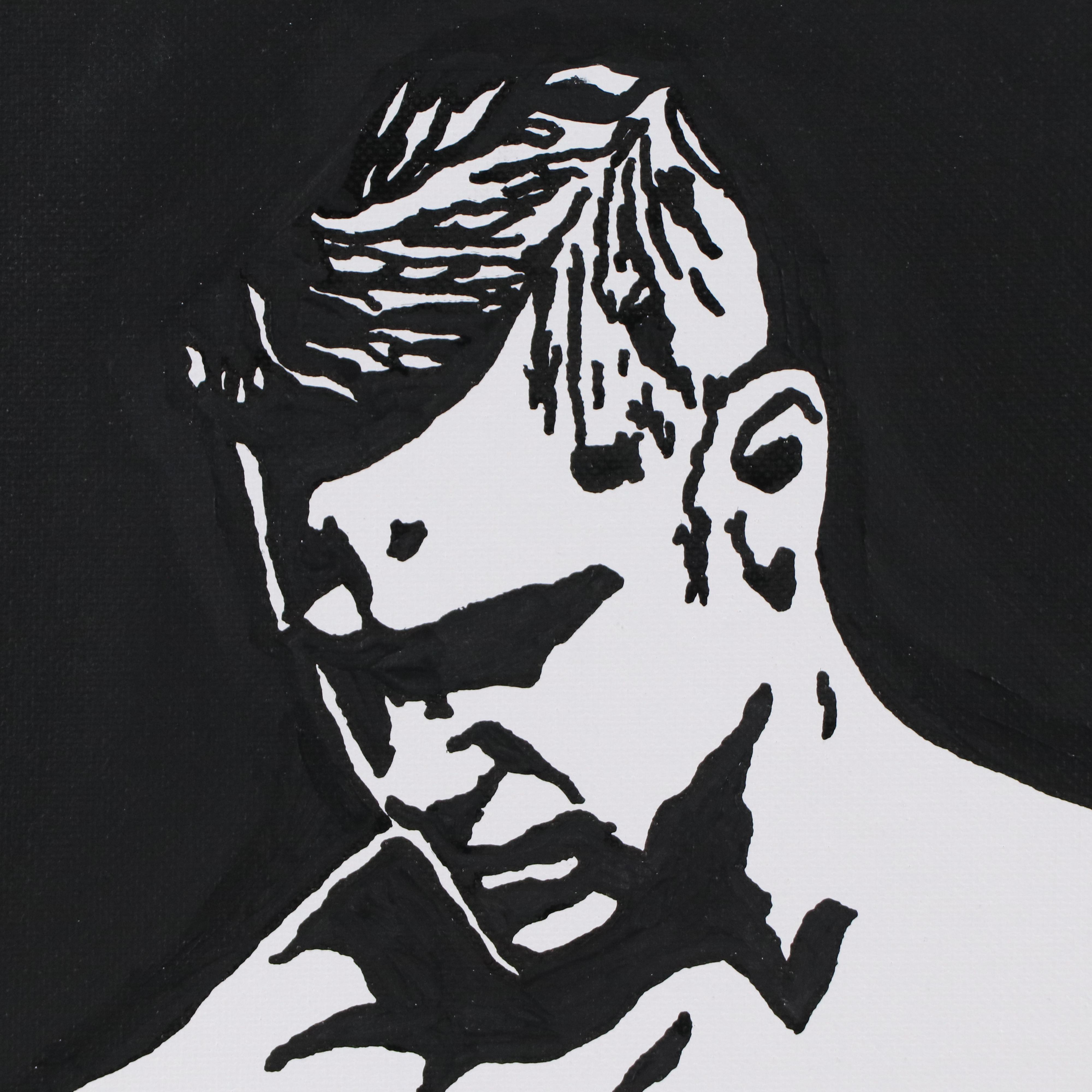 deSanto Stylized Nude Figure Acrylic Painting "Pulse," 2025