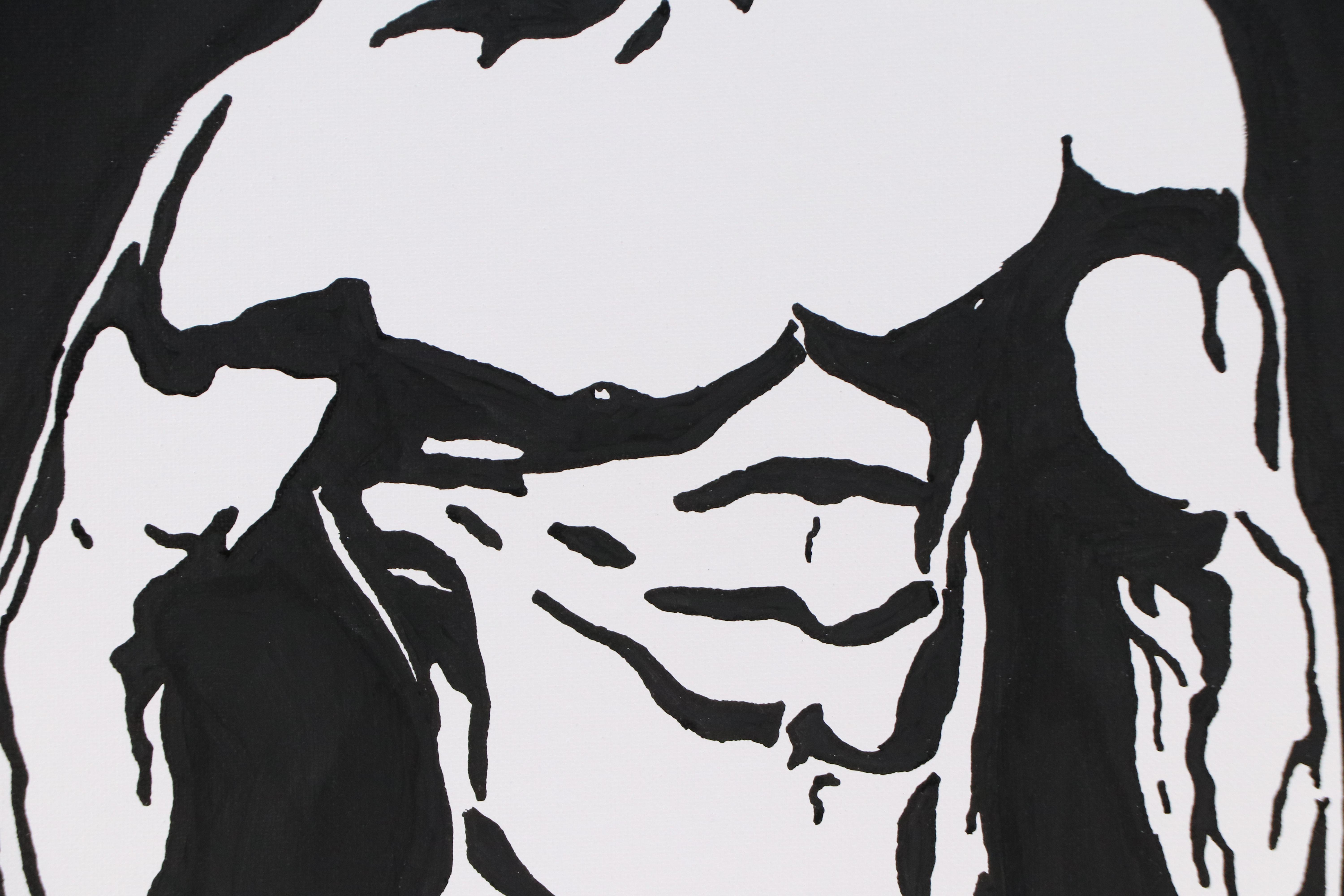 deSanto Stylized Nude Figure Acrylic Painting "Pulse," 2025