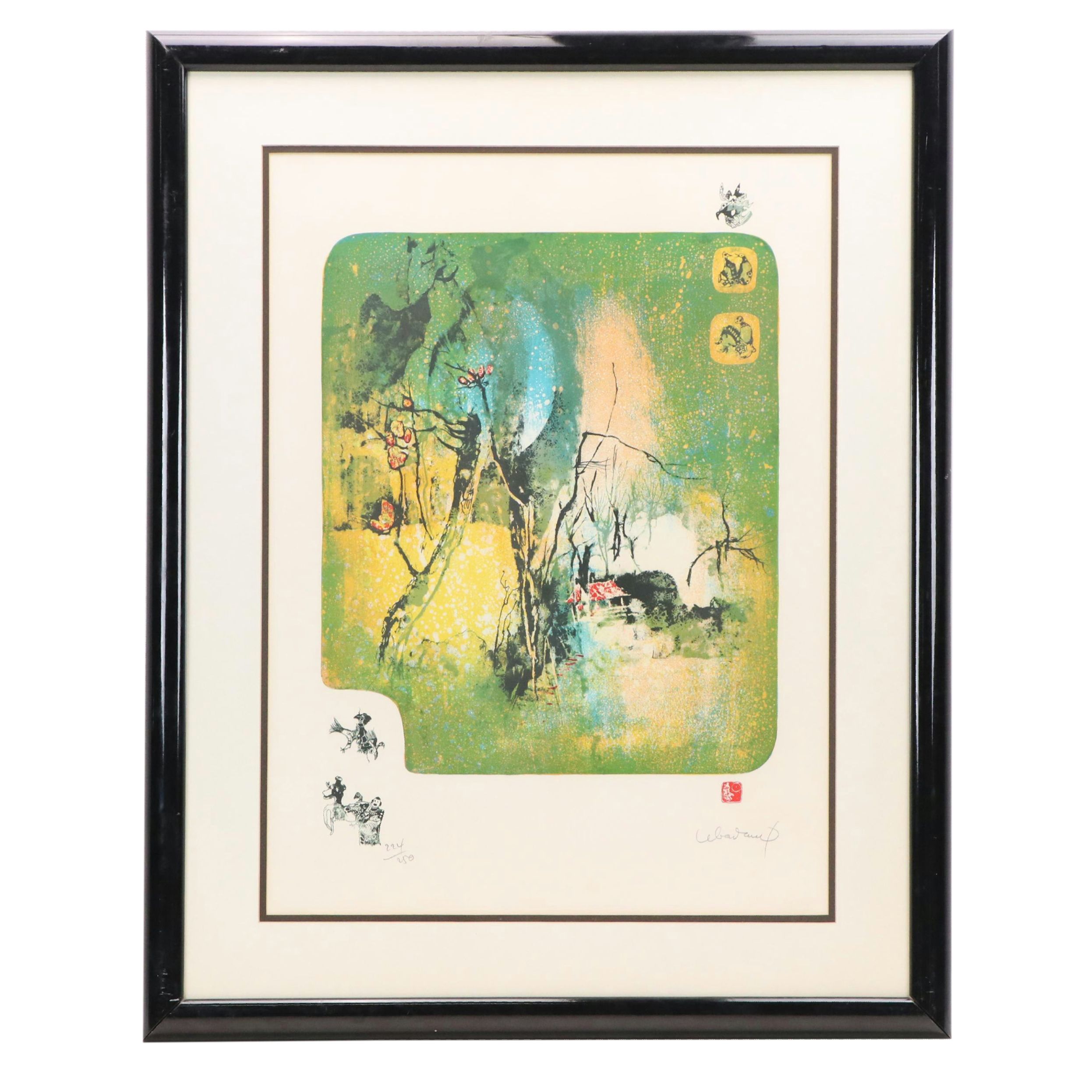 Hoi Lebadang Color Lithograph "Reminiscences," Late 20th Century