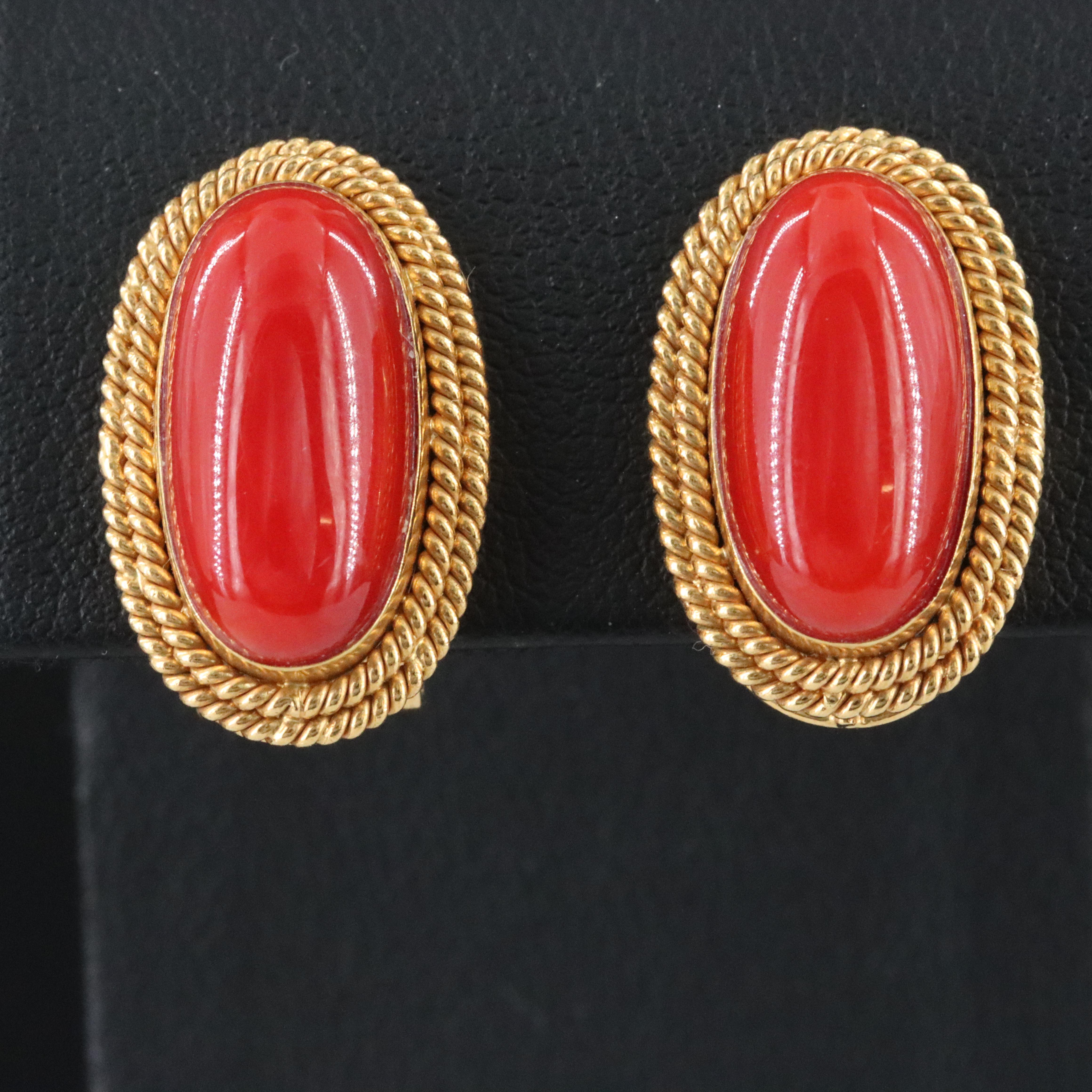 18K Coral Earrings