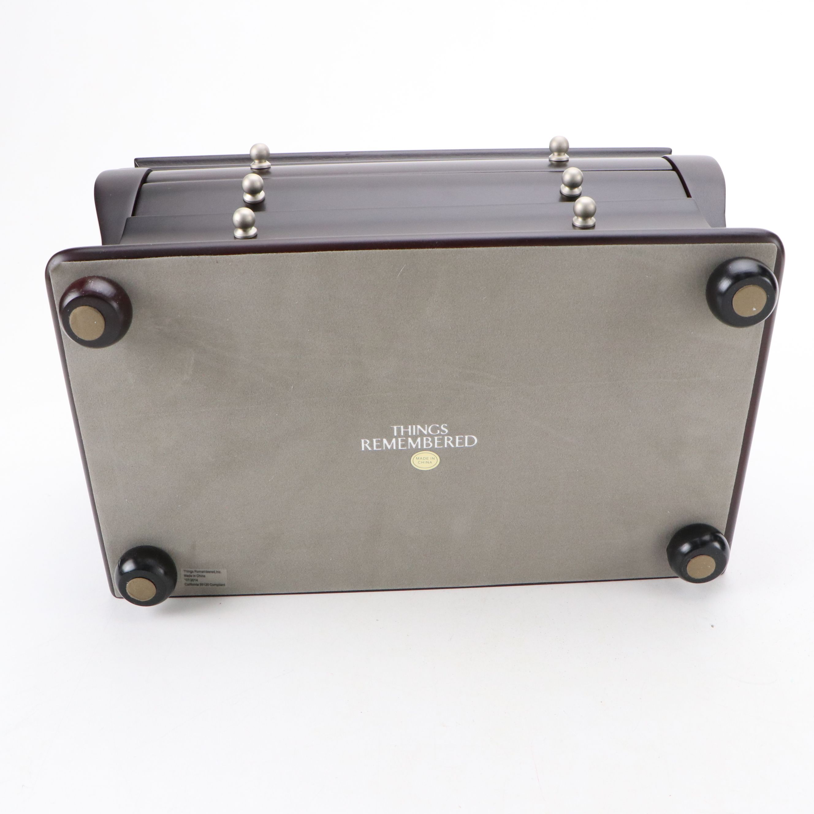 Things Remembered Satin Black Finish Bombé Wood Jewelry Chest