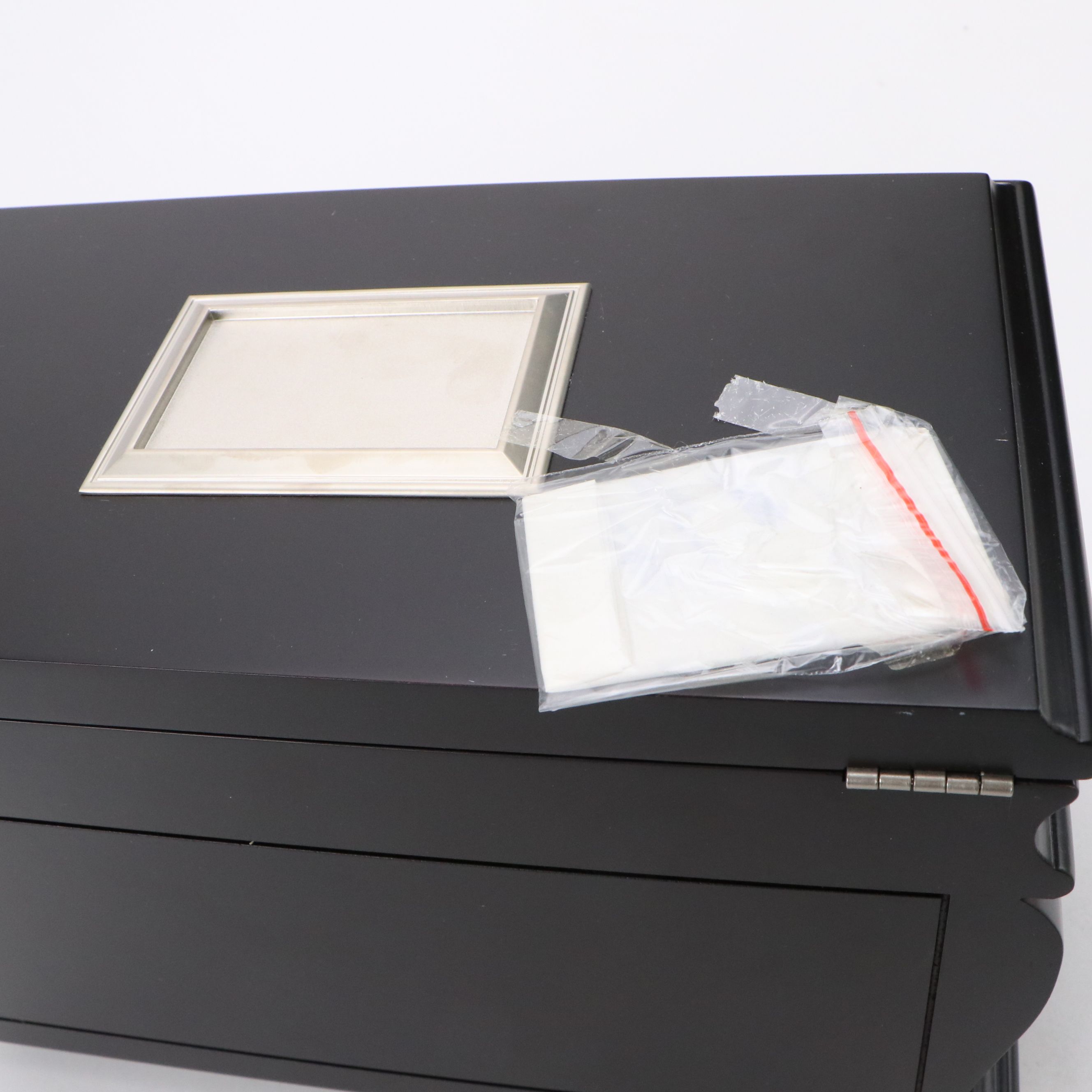 Things Remembered Satin Black Finish Bombé Wood Jewelry Chest