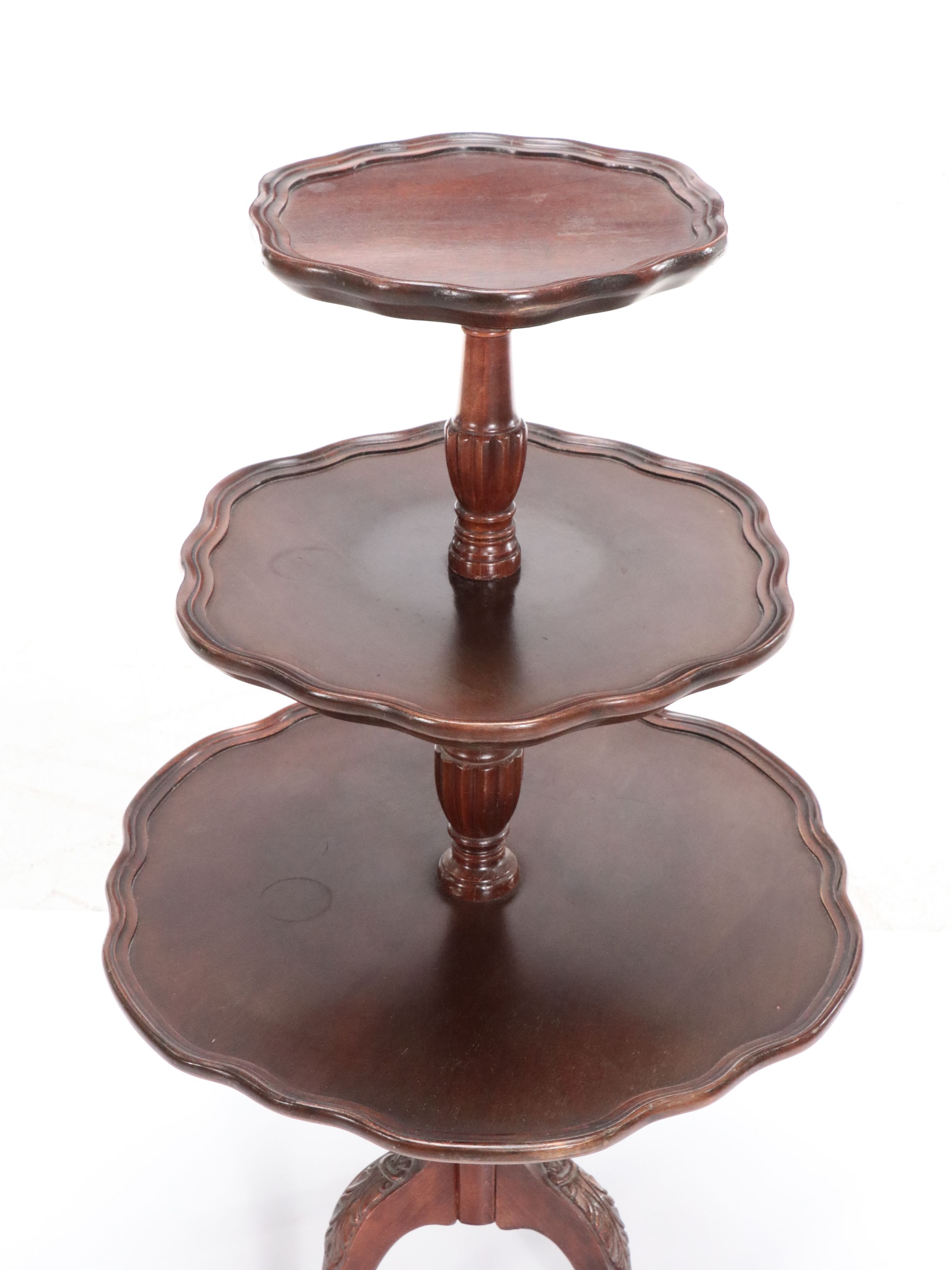 Georgian Style Mahogany Dumbwaiters with Cherry Candlestand, 1940s