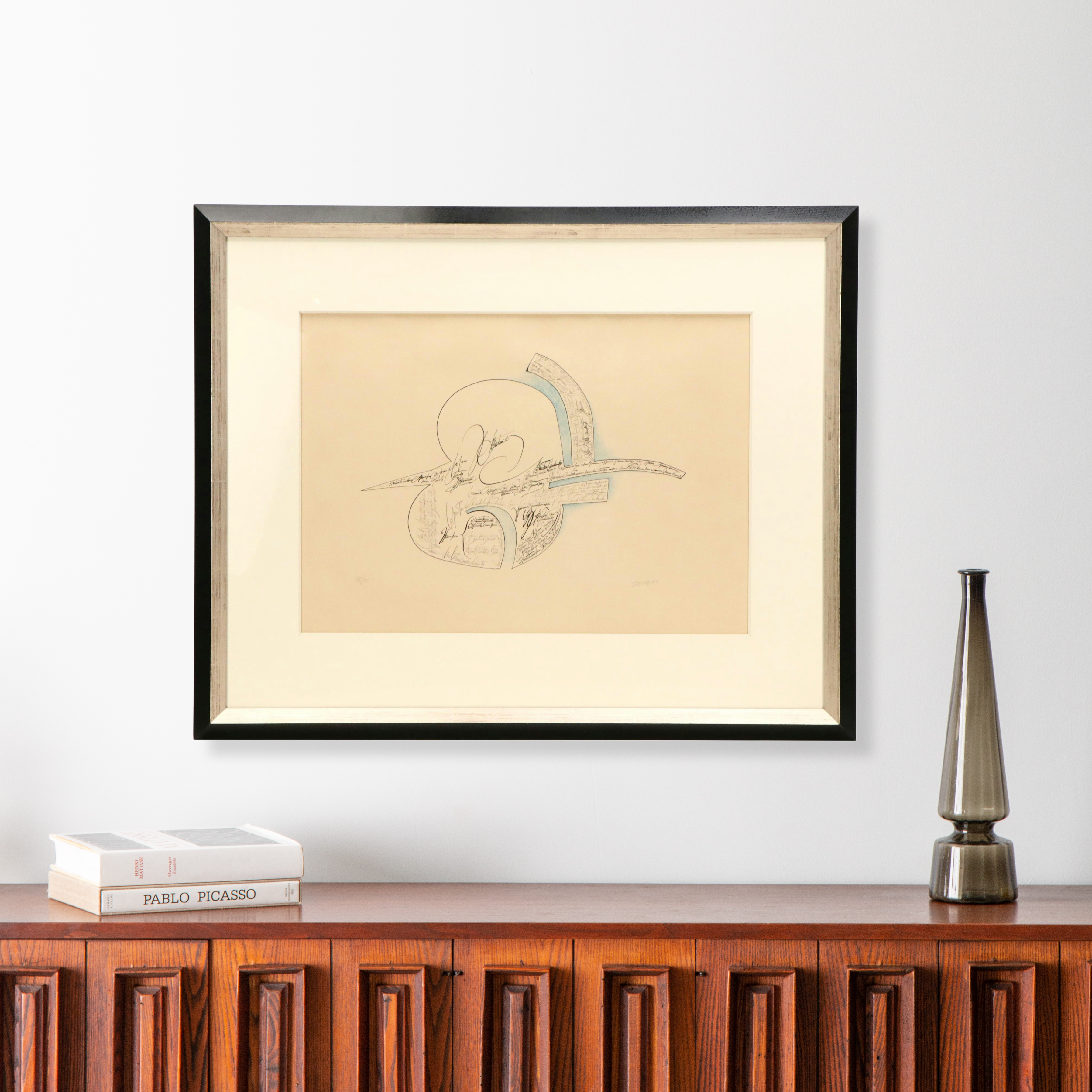 Saul Steinberg Lithograph "Speech," 1966