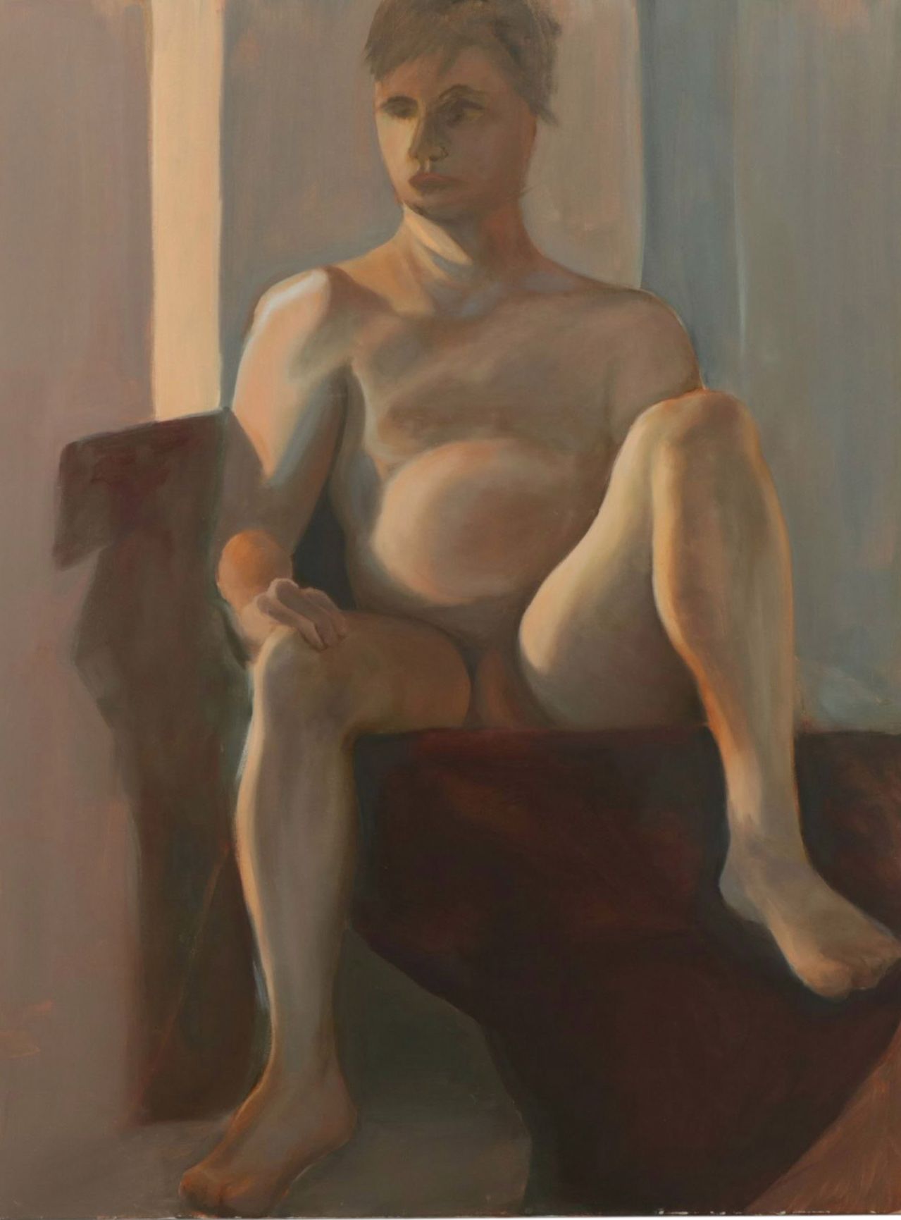Seated Nude Figure Study Oil Painting, Late 20th to Early 21st Century