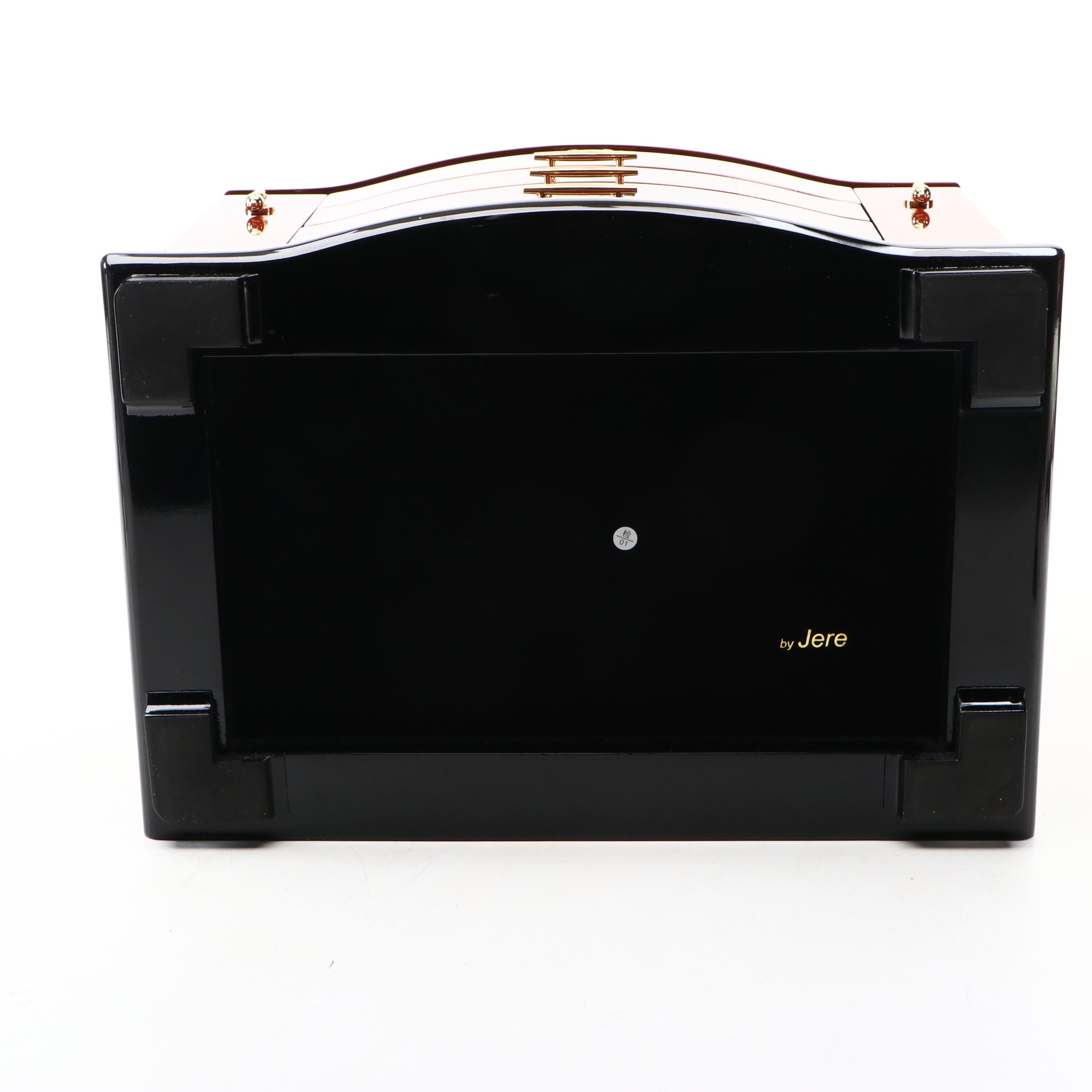 Jere High Cherry and Black Finished Locking Jewelry Box