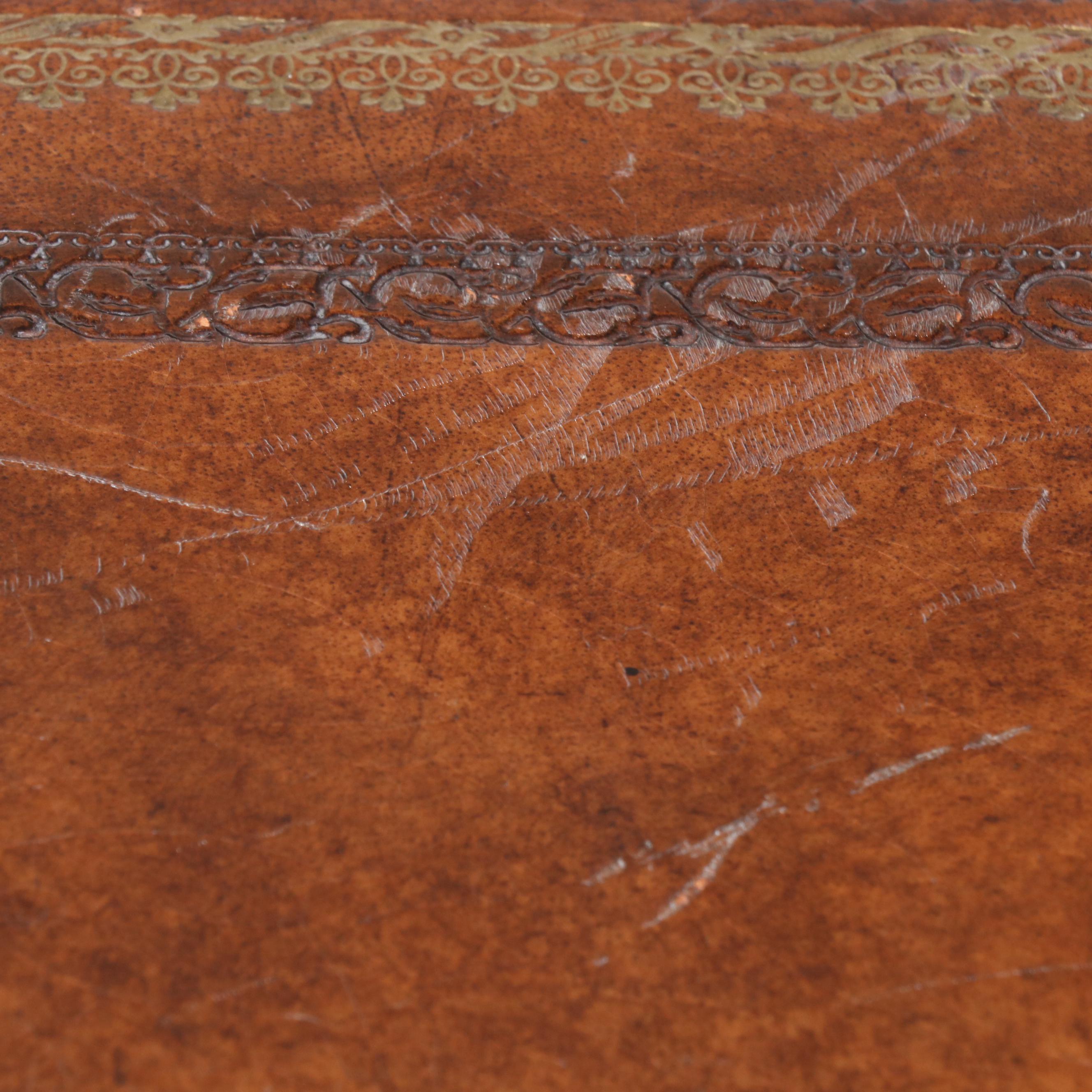 Maitland-Smith Console Table with Leather Inlay Top