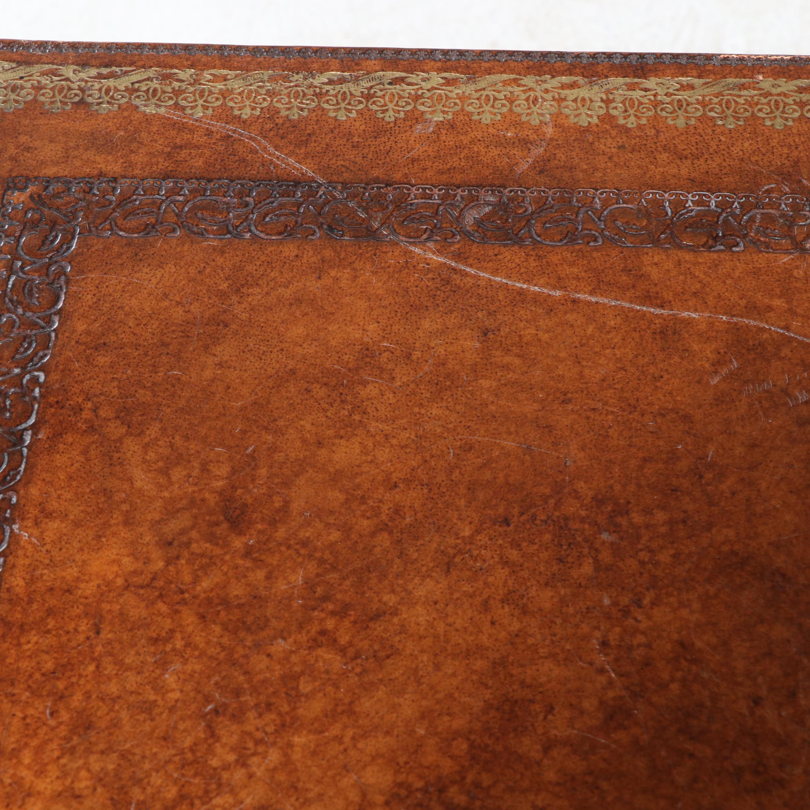 Maitland-Smith Console Table with Leather Inlay Top