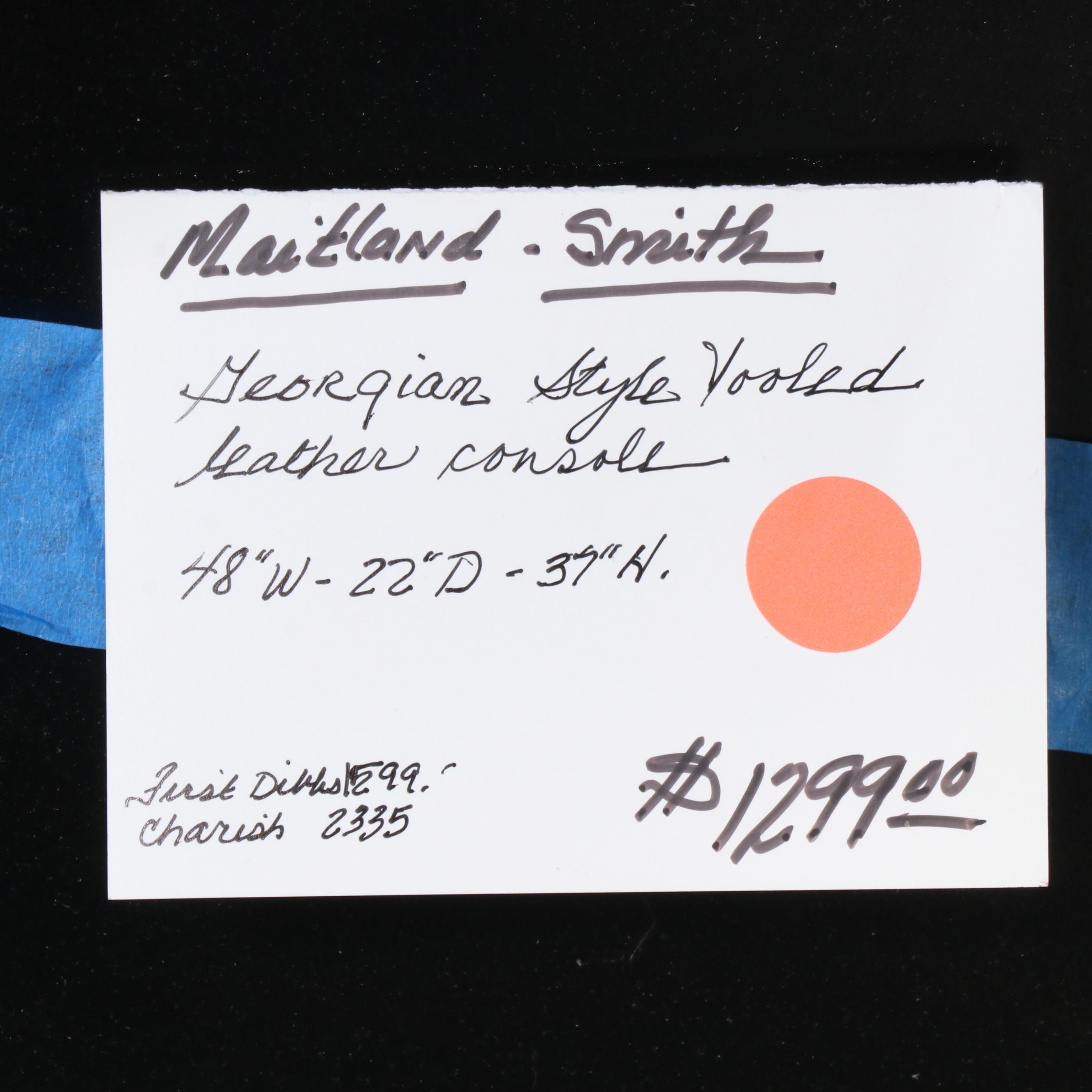 Maitland-Smith Console Table with Leather Inlay Top