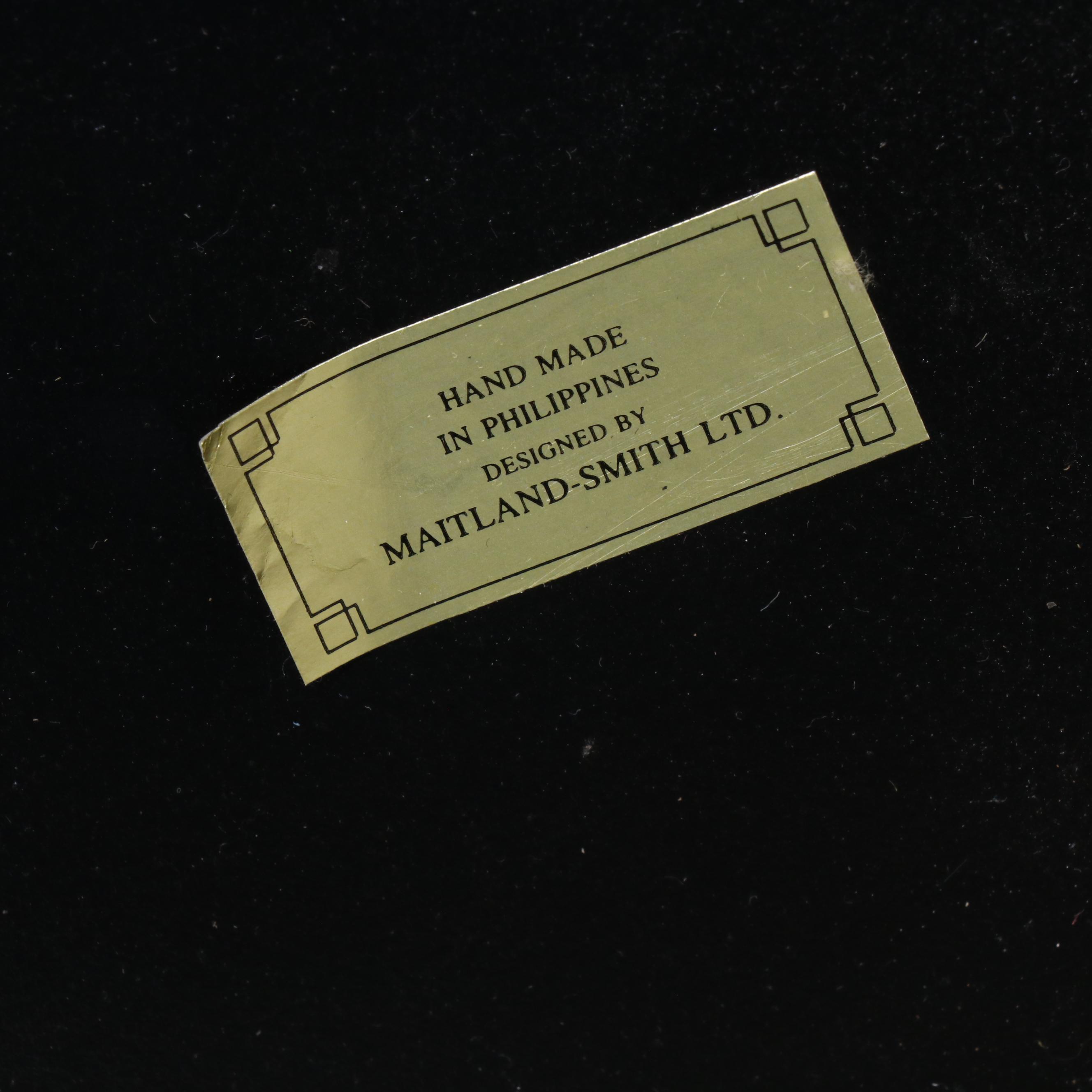 Maitland-Smith Console Table with Leather Inlay Top