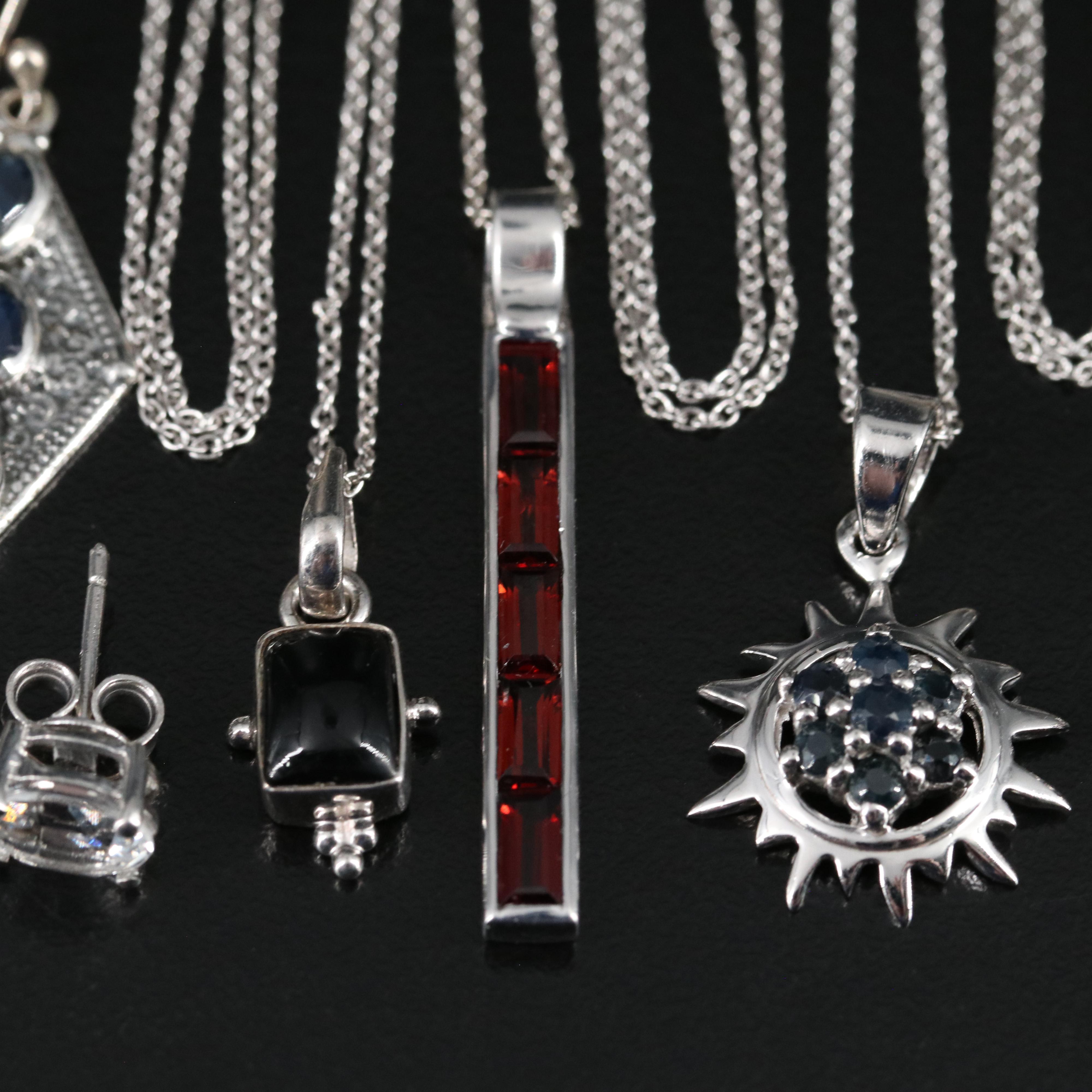 14 Assorted Sterling Silver Rings, Necklaces, Earrings, and Pendants