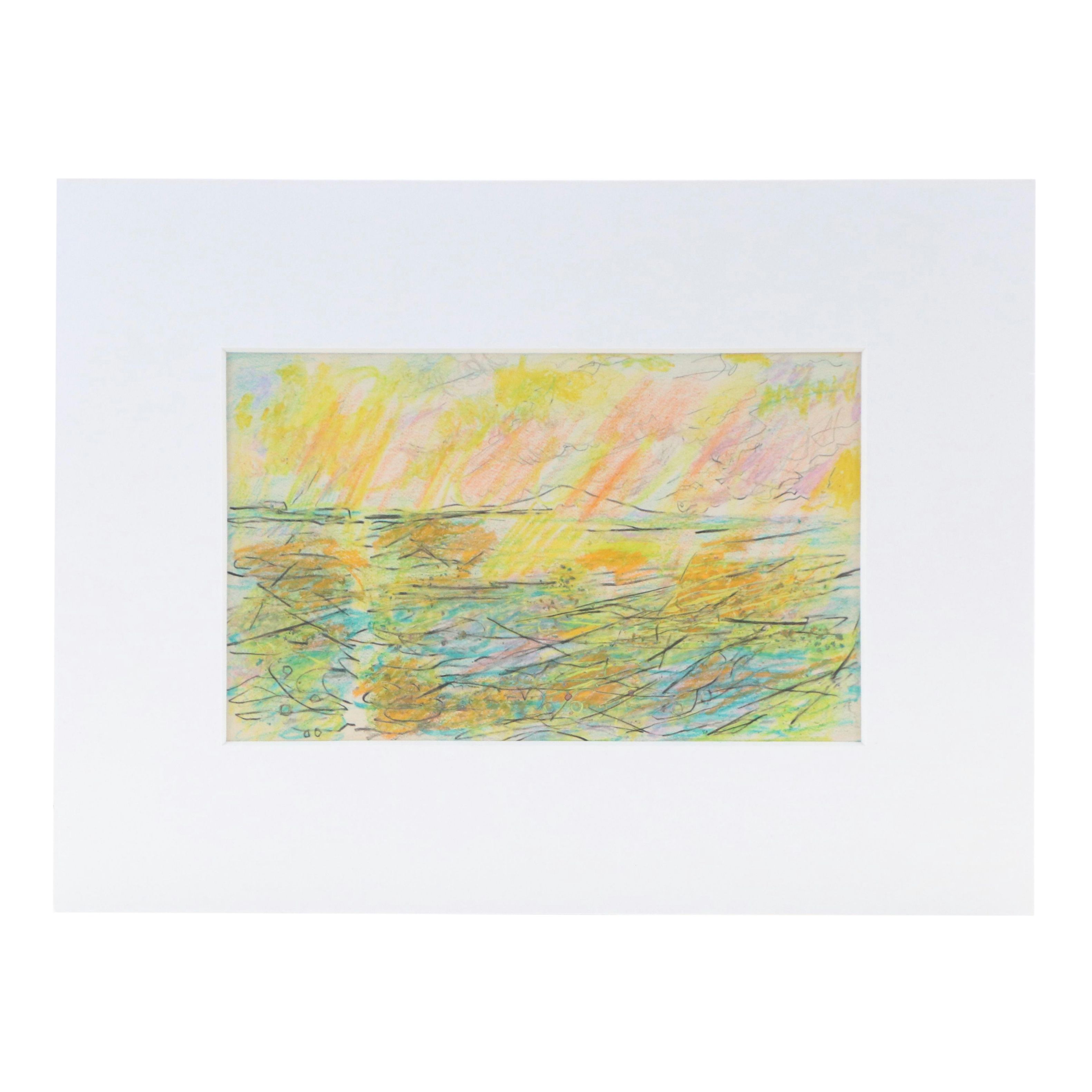 Paul Chidlaw Modern Landscape Drawing, Mid to Late 20th Century