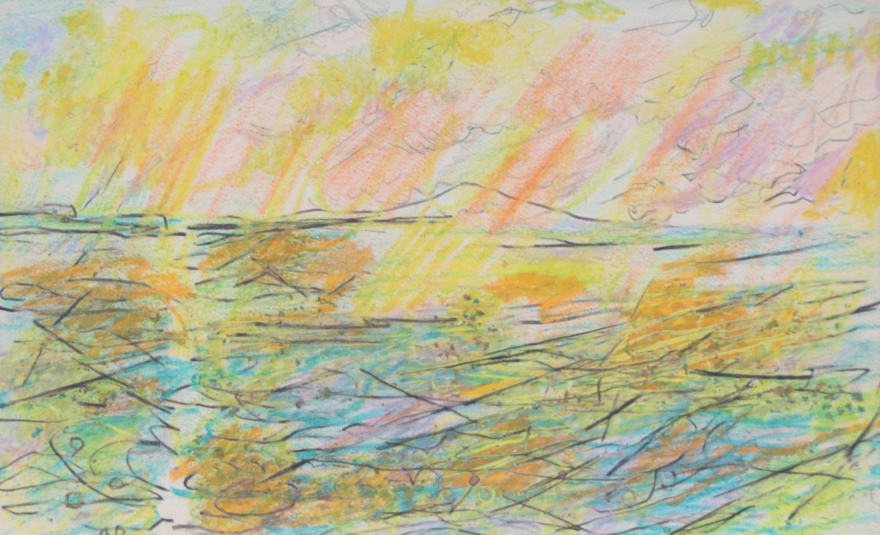 Paul Chidlaw Modern Landscape Drawing, Mid to Late 20th Century