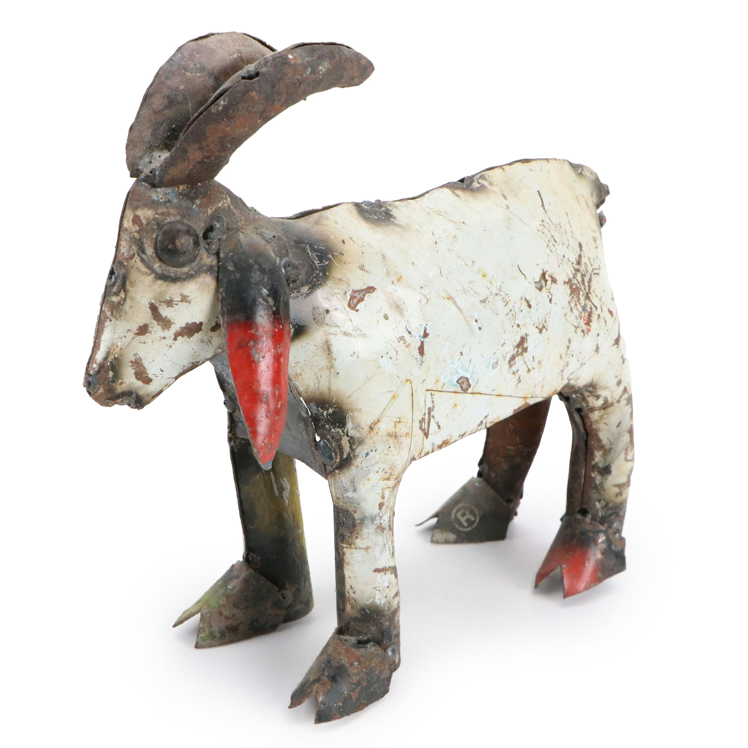 Folk Art Handcrafted Scrap Metal Billy Goat Figure