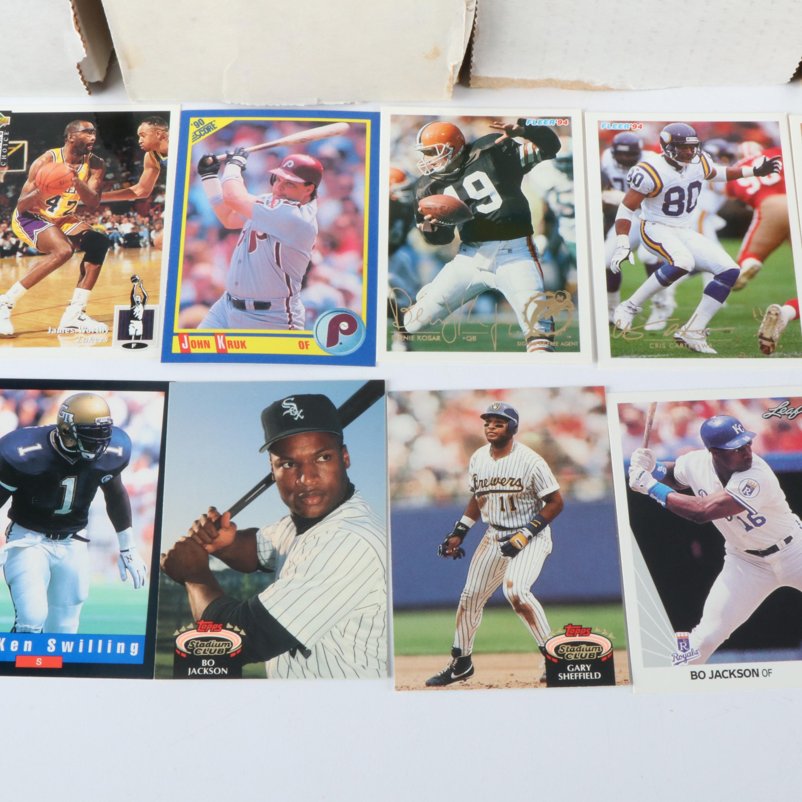 Eight Storage Boxes of Baseball, Football, and Basketball Cards, 1980s-Present