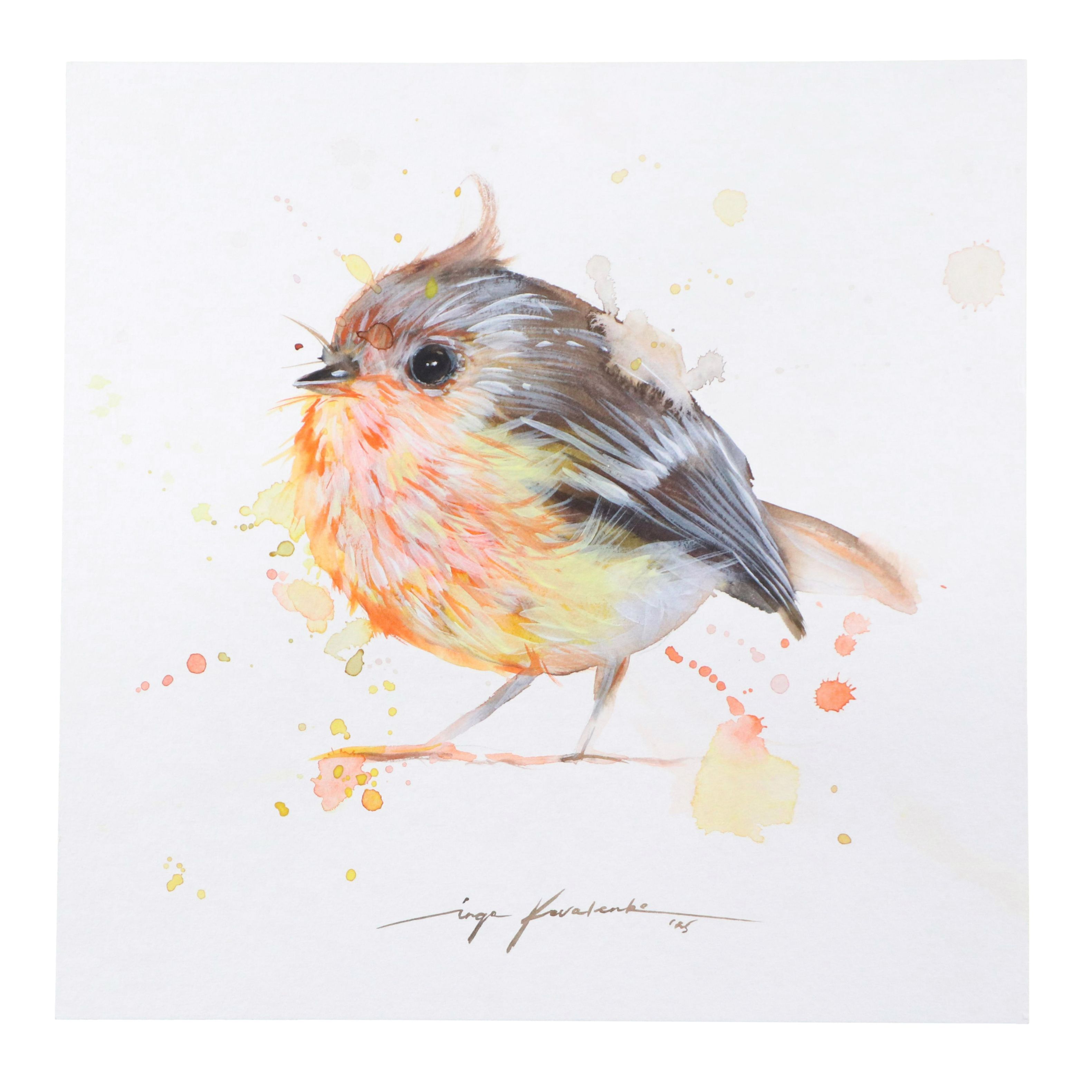 Inga Kovalenko Watercolor Painting of Bird, 2025