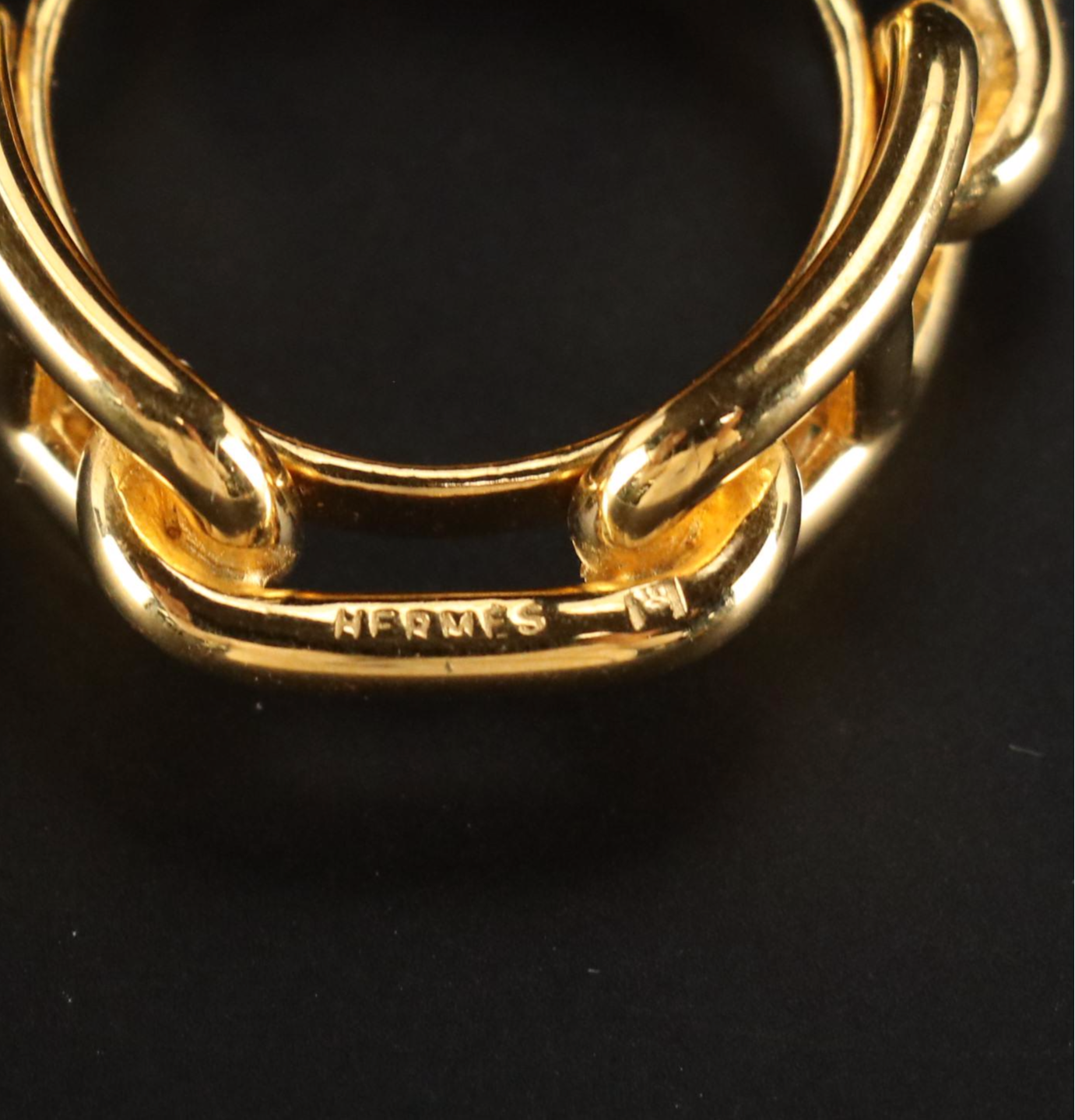 Hermès Gold Plated Chaine D’Ancre Scarf Ring