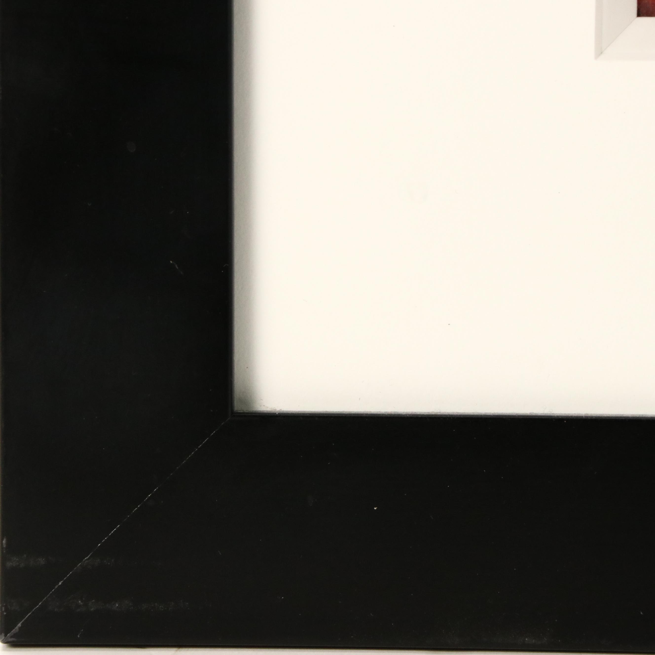 Abstract Composition With Fish Acrylic Wash Painting "N. 62"