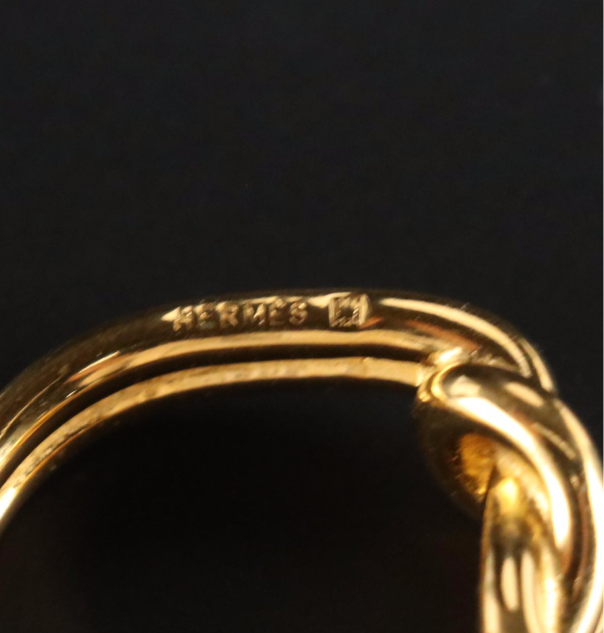 Hermès Gold Plated Atame Scarf Ring