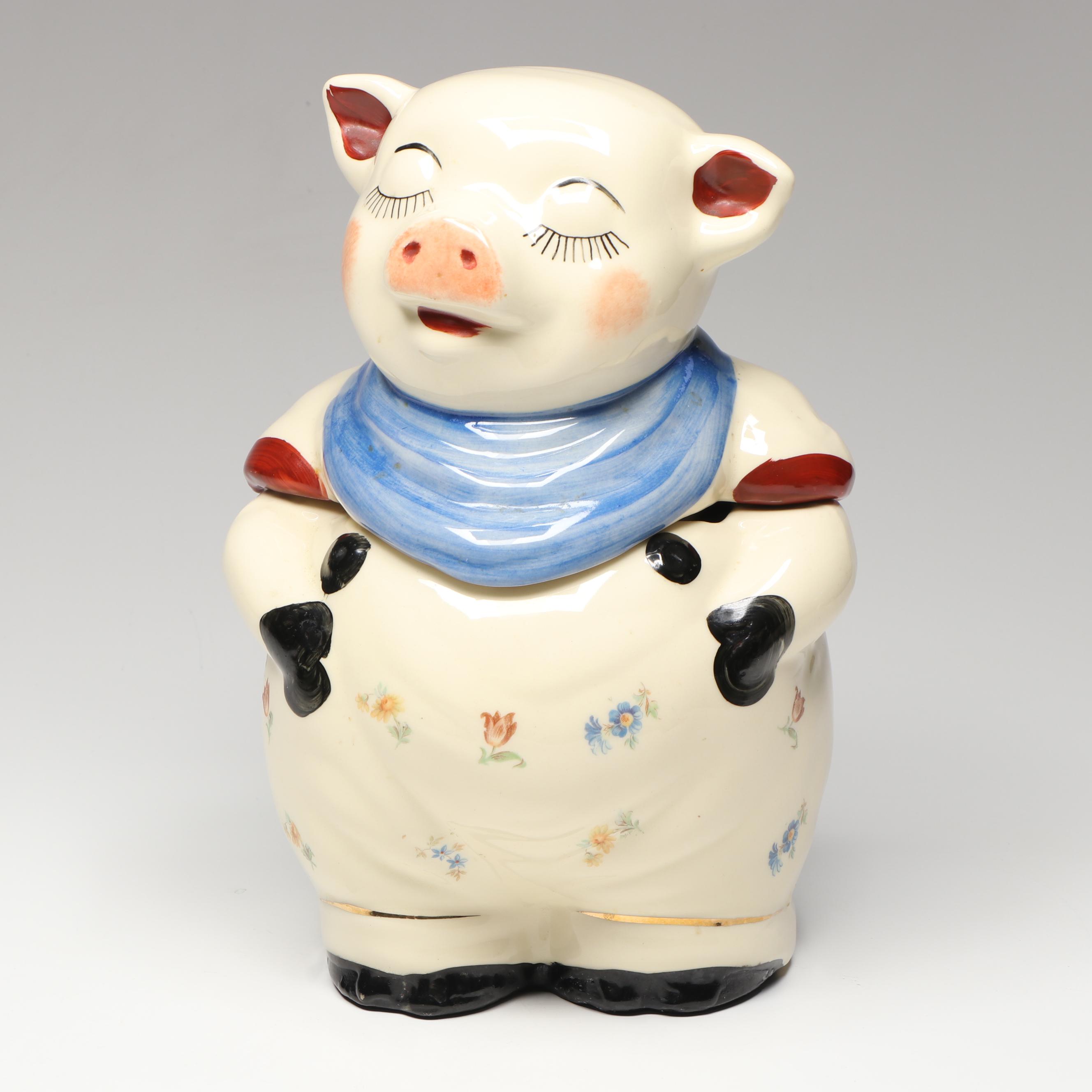 Shawnee Pottery "Smiley Pig" Cookie Jar, Mid-20th Century