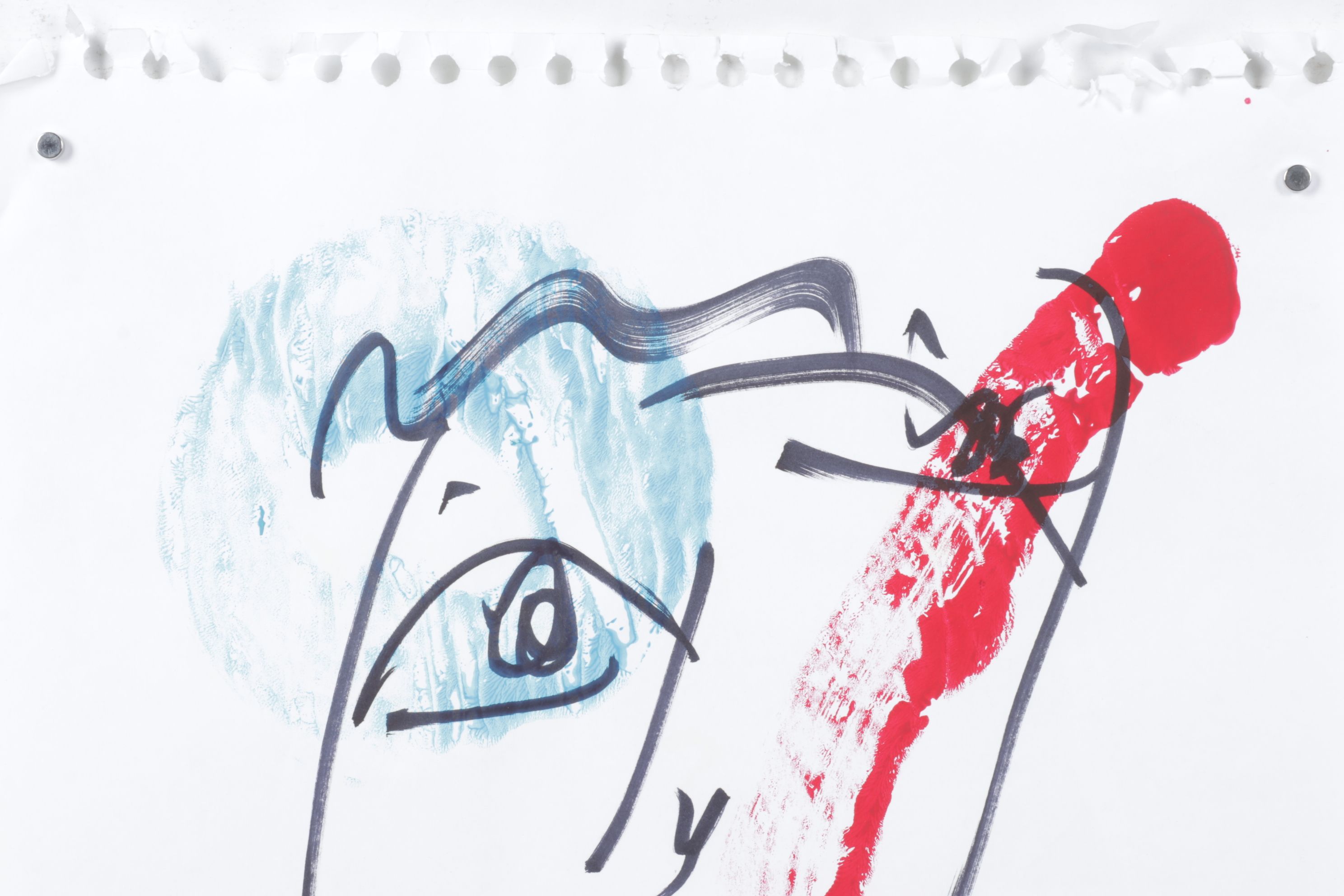 Peter Robert Keil Stylized Abstract Acrylic Portrait, Early 21st Century