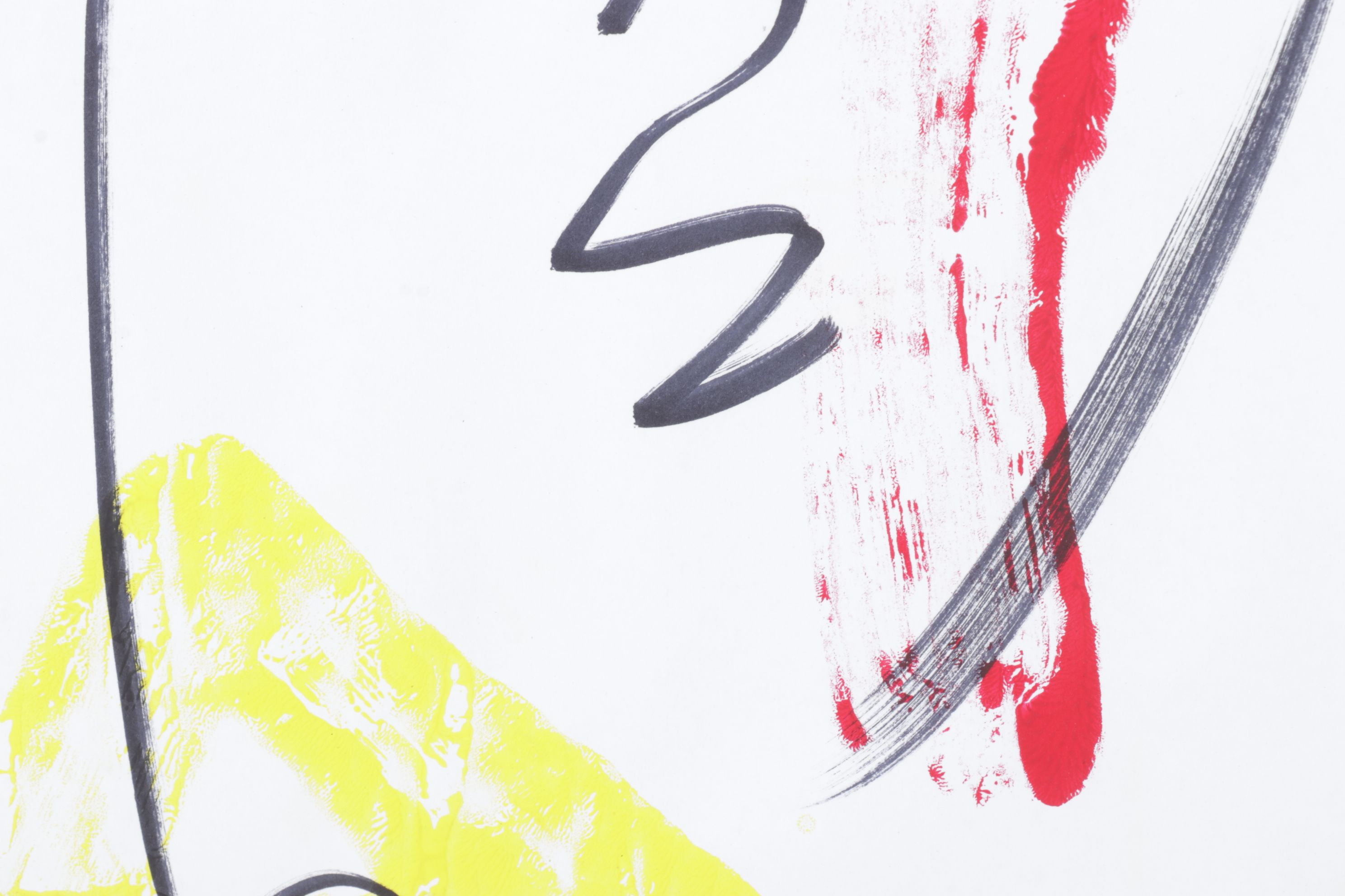 Peter Robert Keil Stylized Abstract Acrylic Portrait, Early 21st Century