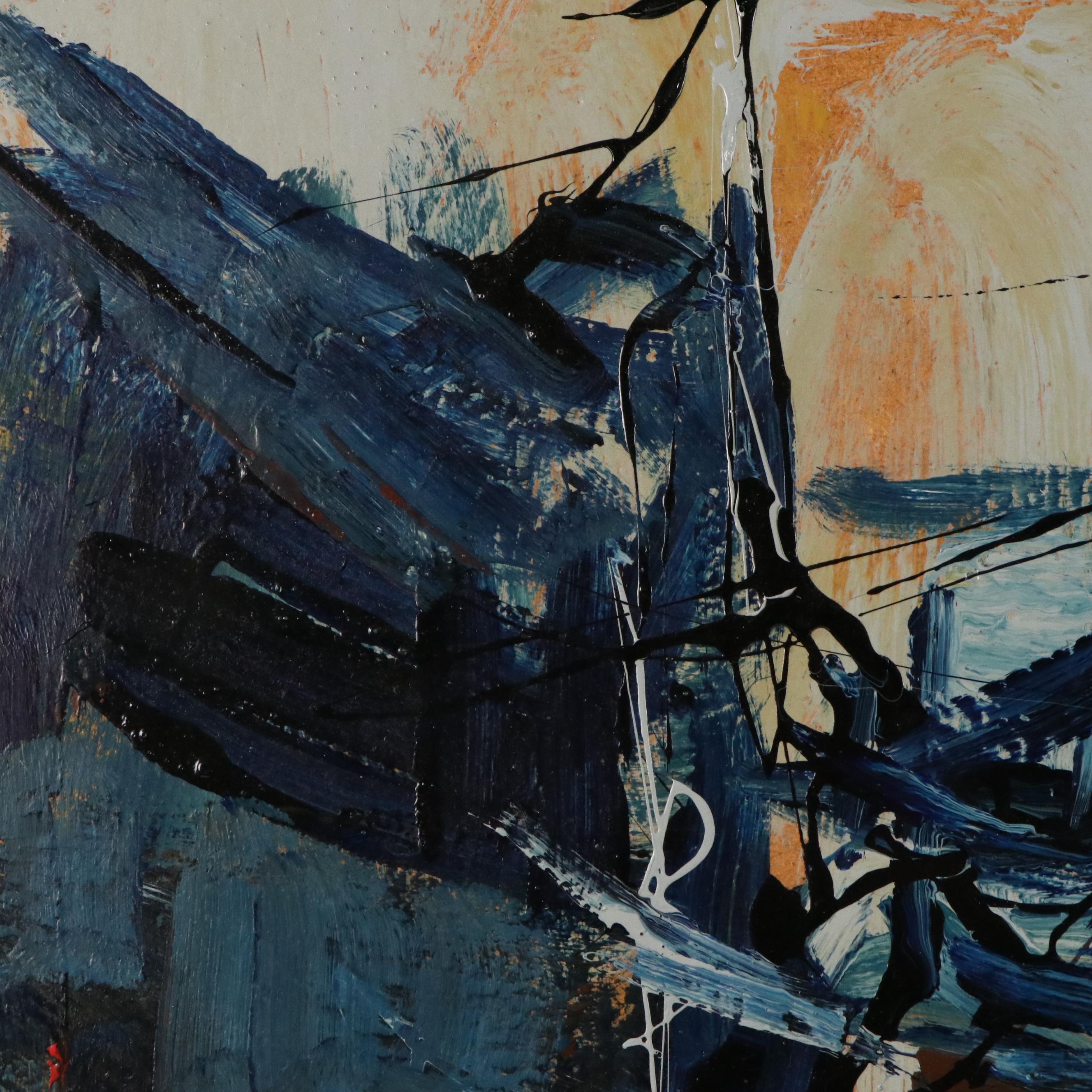 Héctor Raúl Ulloa Burgos Chilean Village Street Scene, Circa 1966