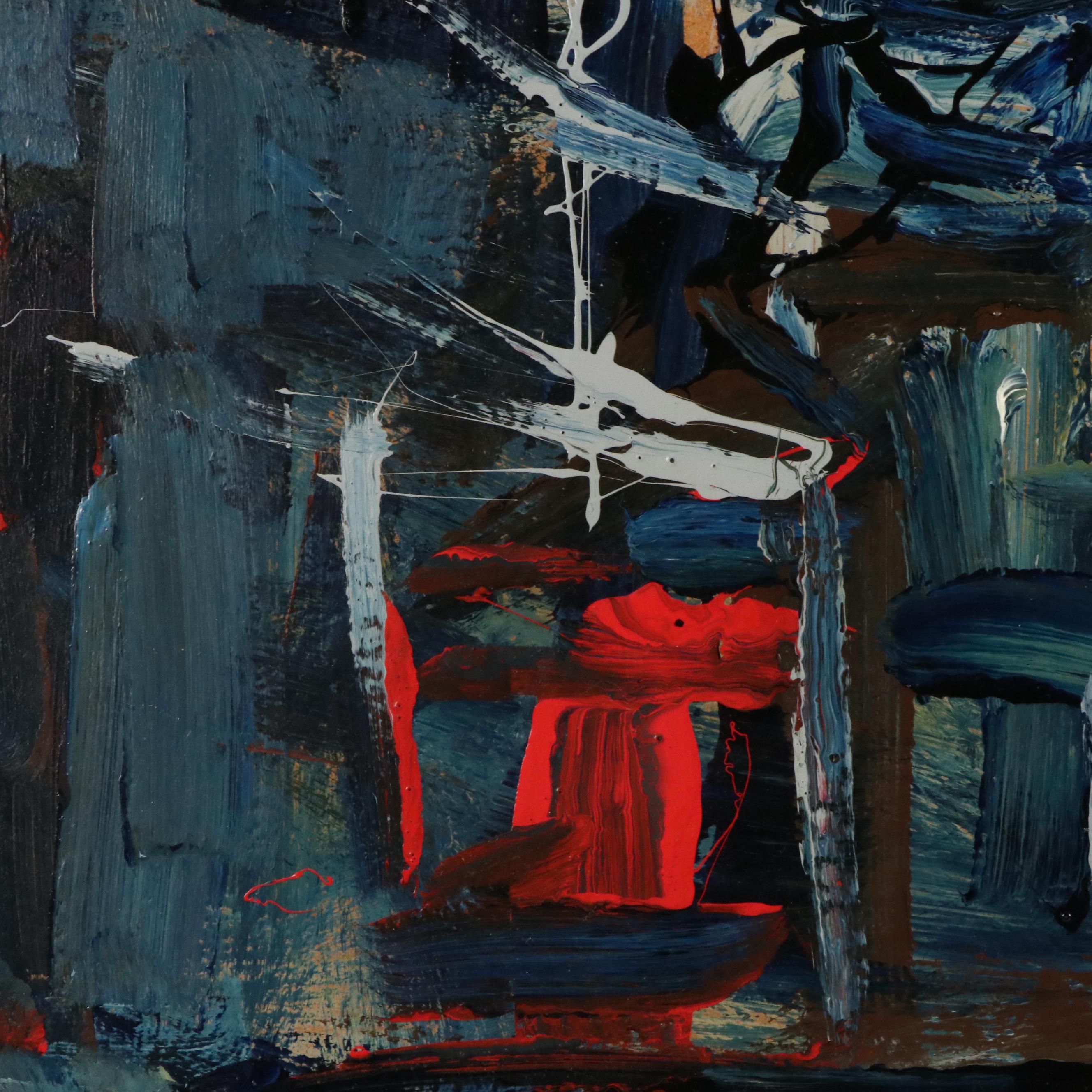 Héctor Raúl Ulloa Burgos Chilean Village Street Scene, Circa 1966