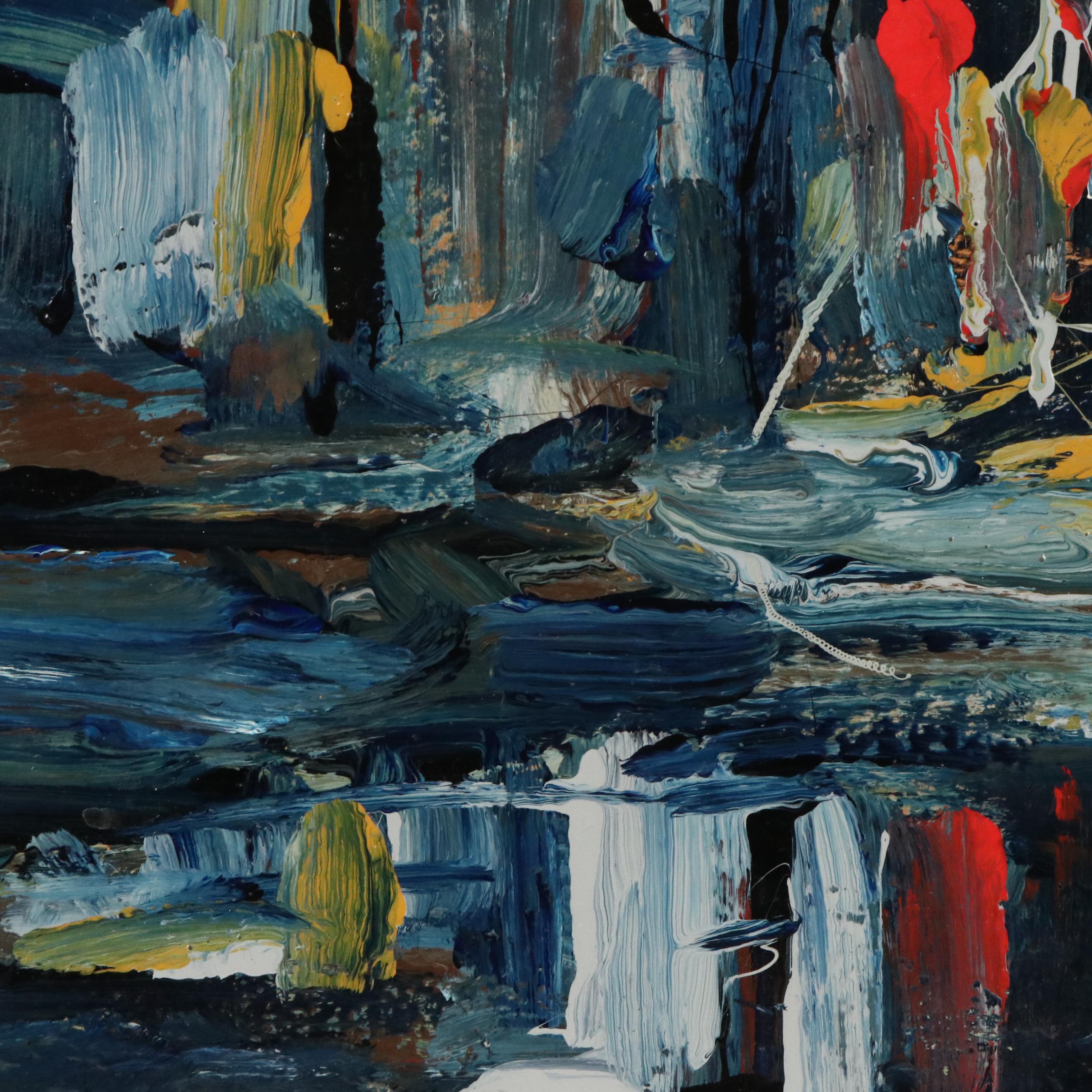 Héctor Raúl Ulloa Burgos Chilean Village Street Scene, Circa 1966