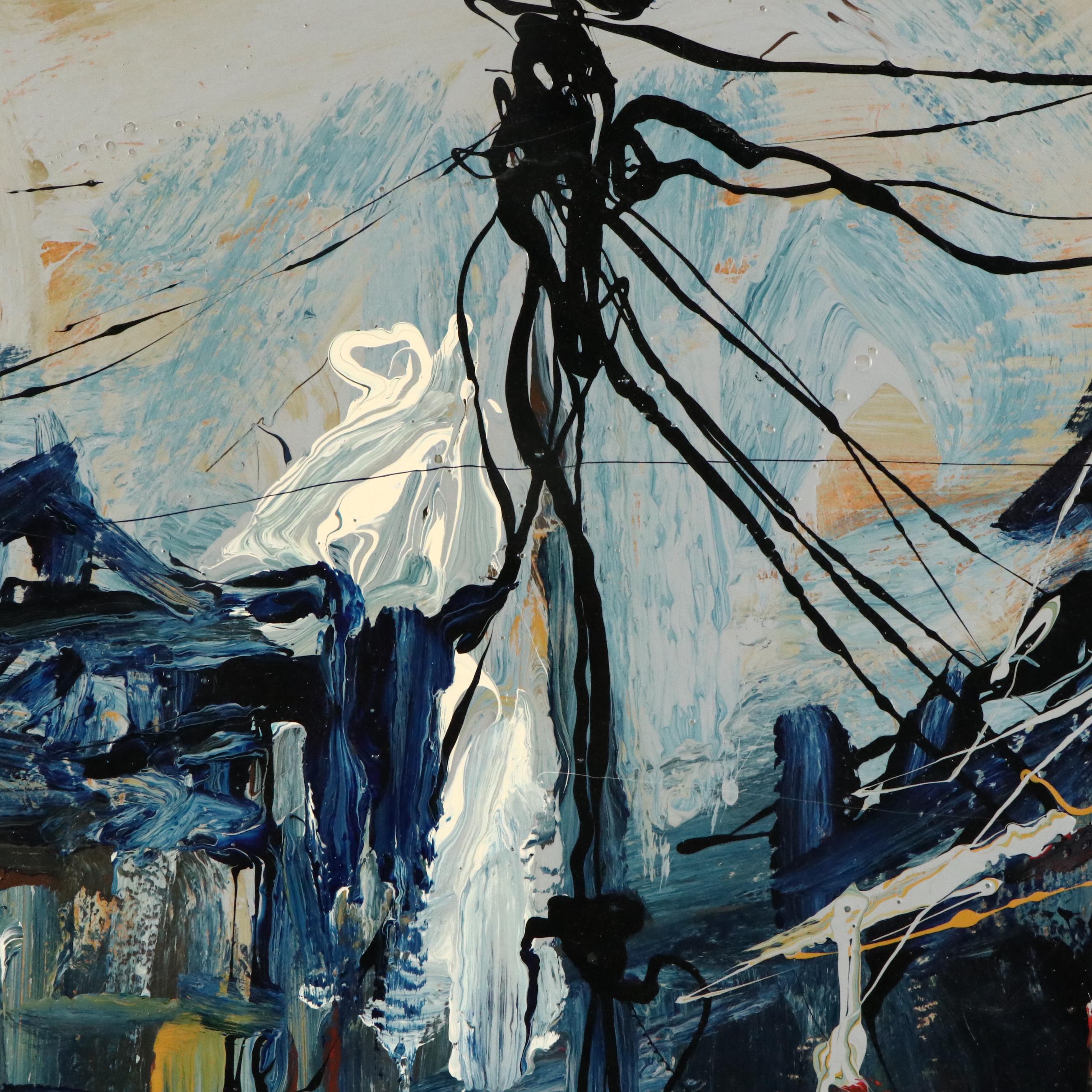 Héctor Raúl Ulloa Burgos Chilean Village Street Scene, Circa 1966