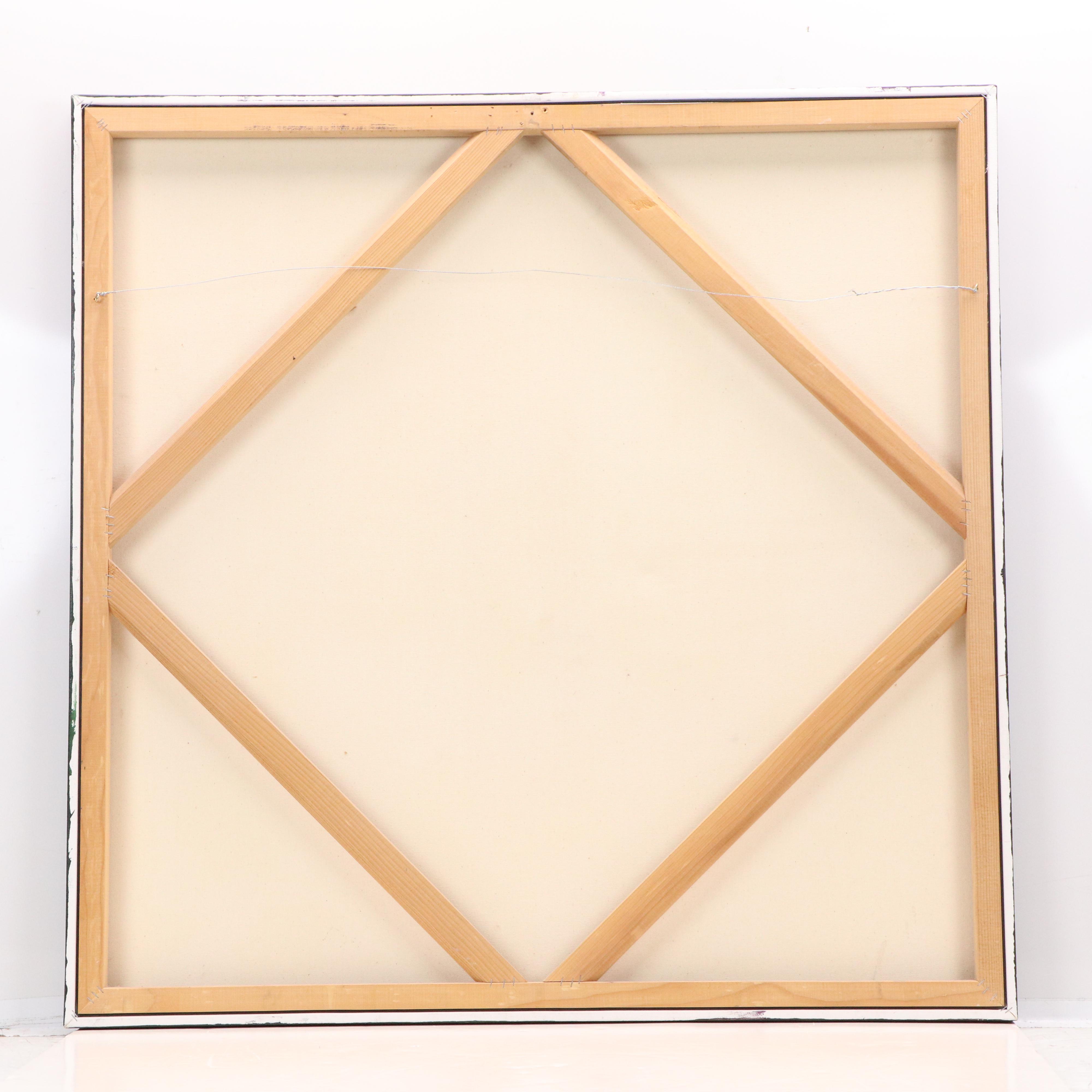 Abstract Oil Painting with Yellow Square, 1997