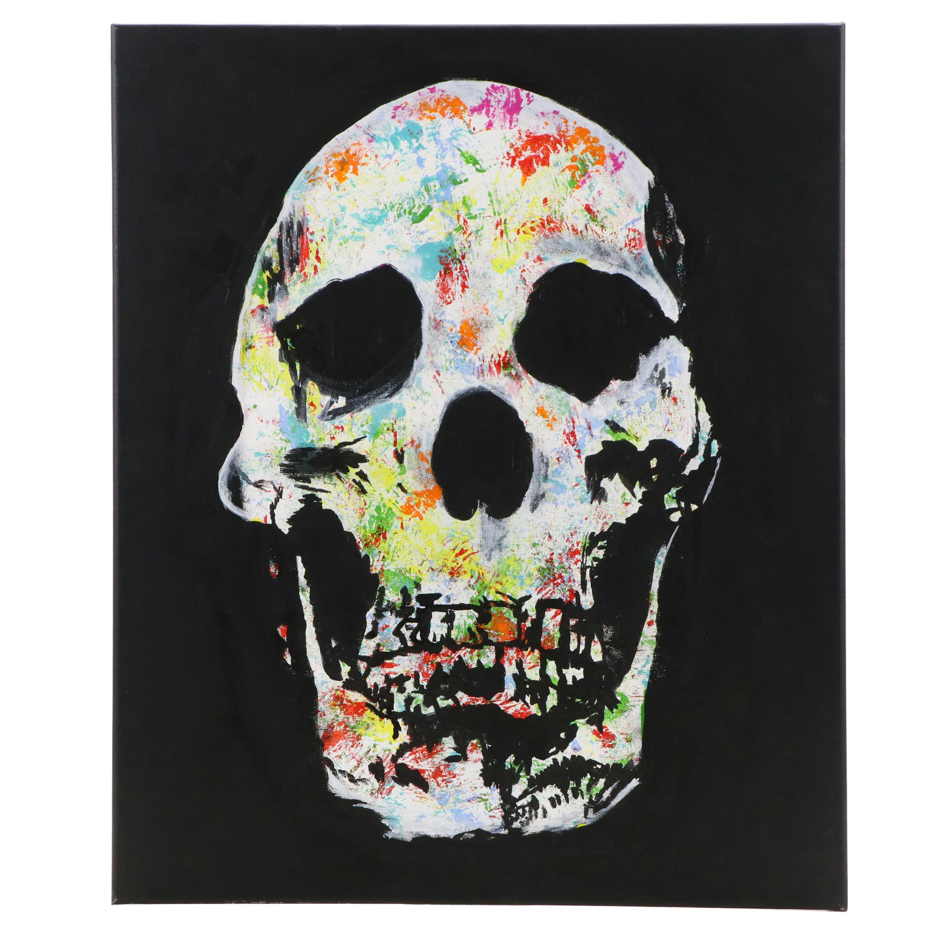 deSanto Stylized Acrylic Painting "Skullpop," 2025