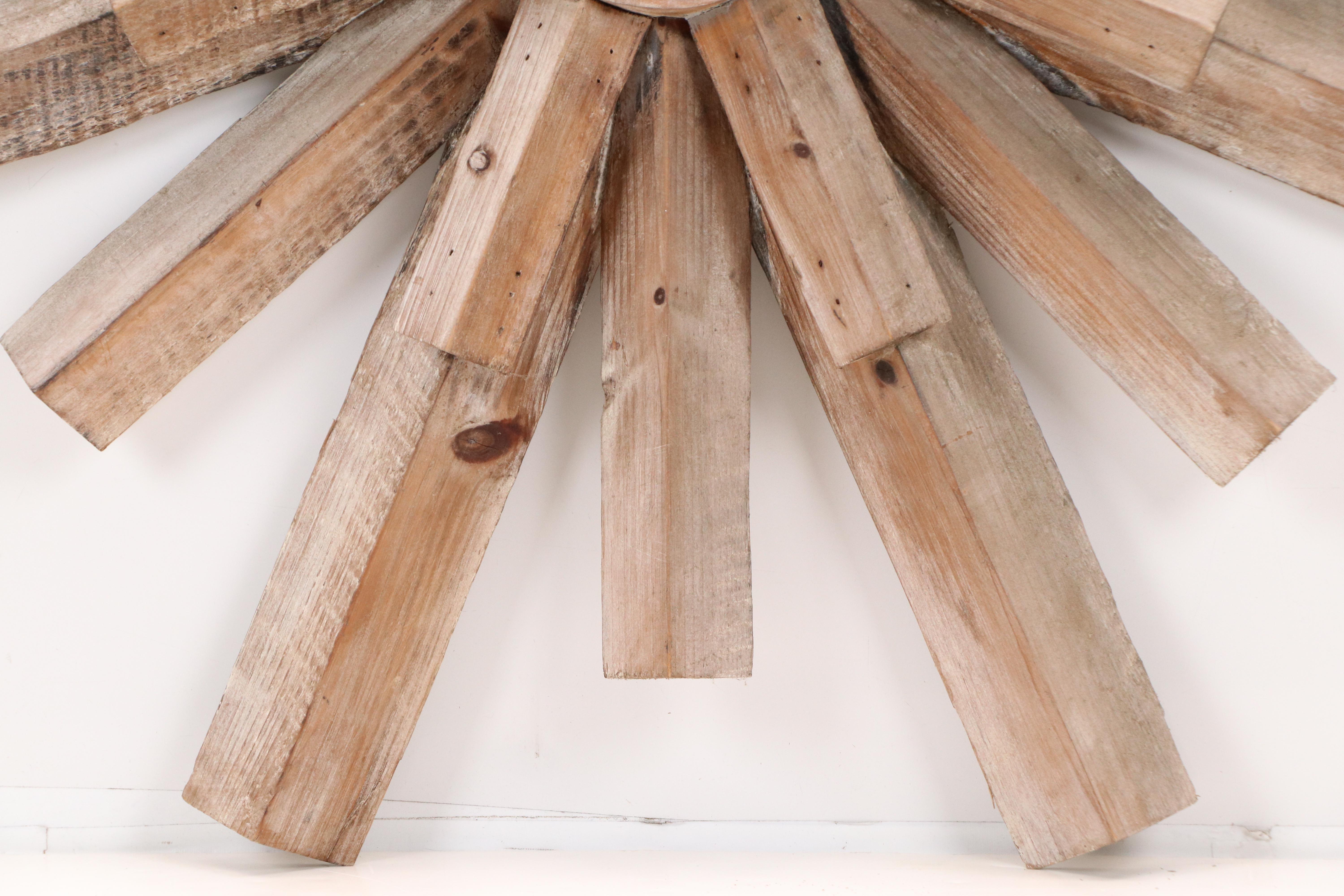 Crestview Collection Co. Rustic Style Radial Wooden Wall Mirror