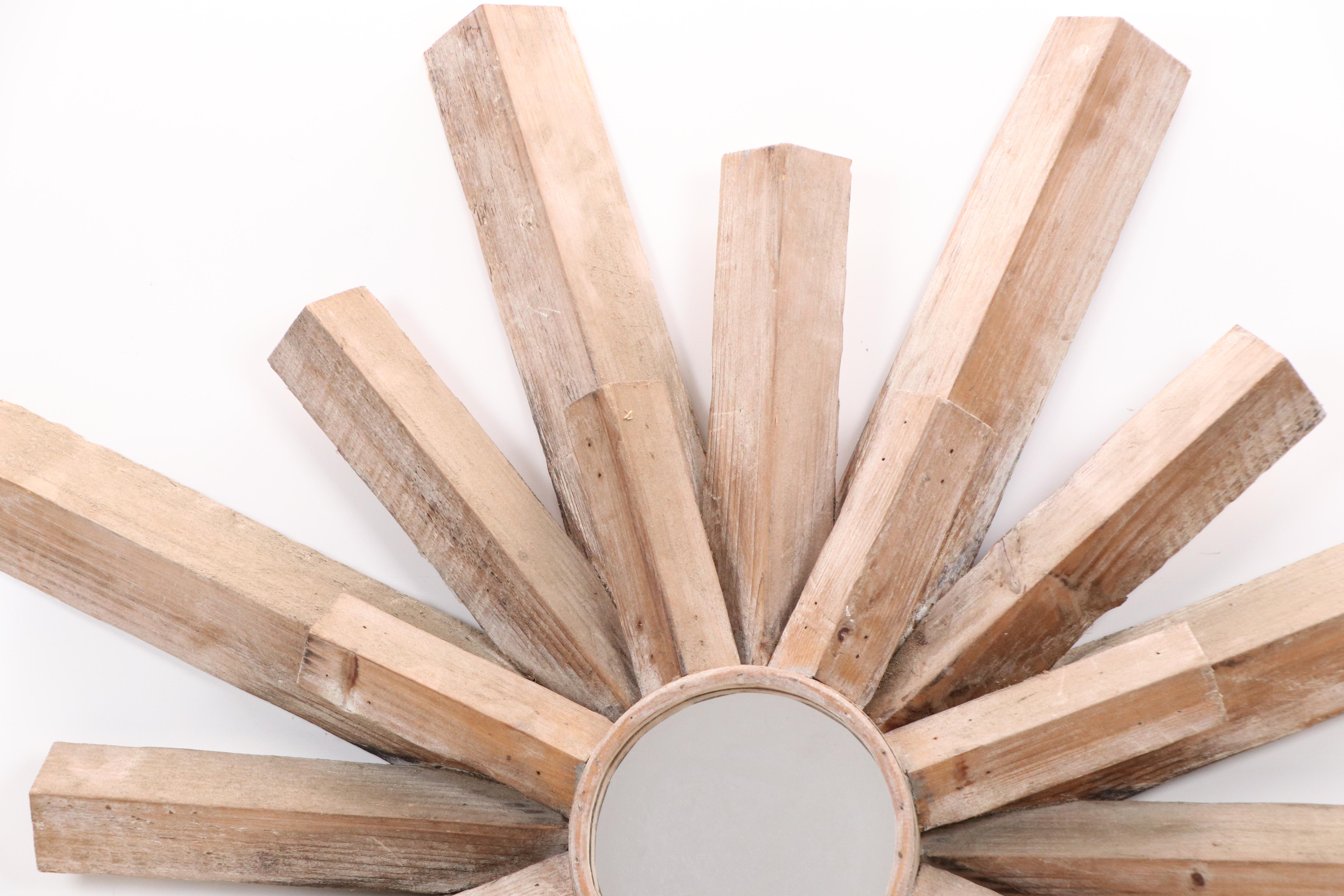 Crestview Collection Co. Rustic Style Radial Wooden Wall Mirror