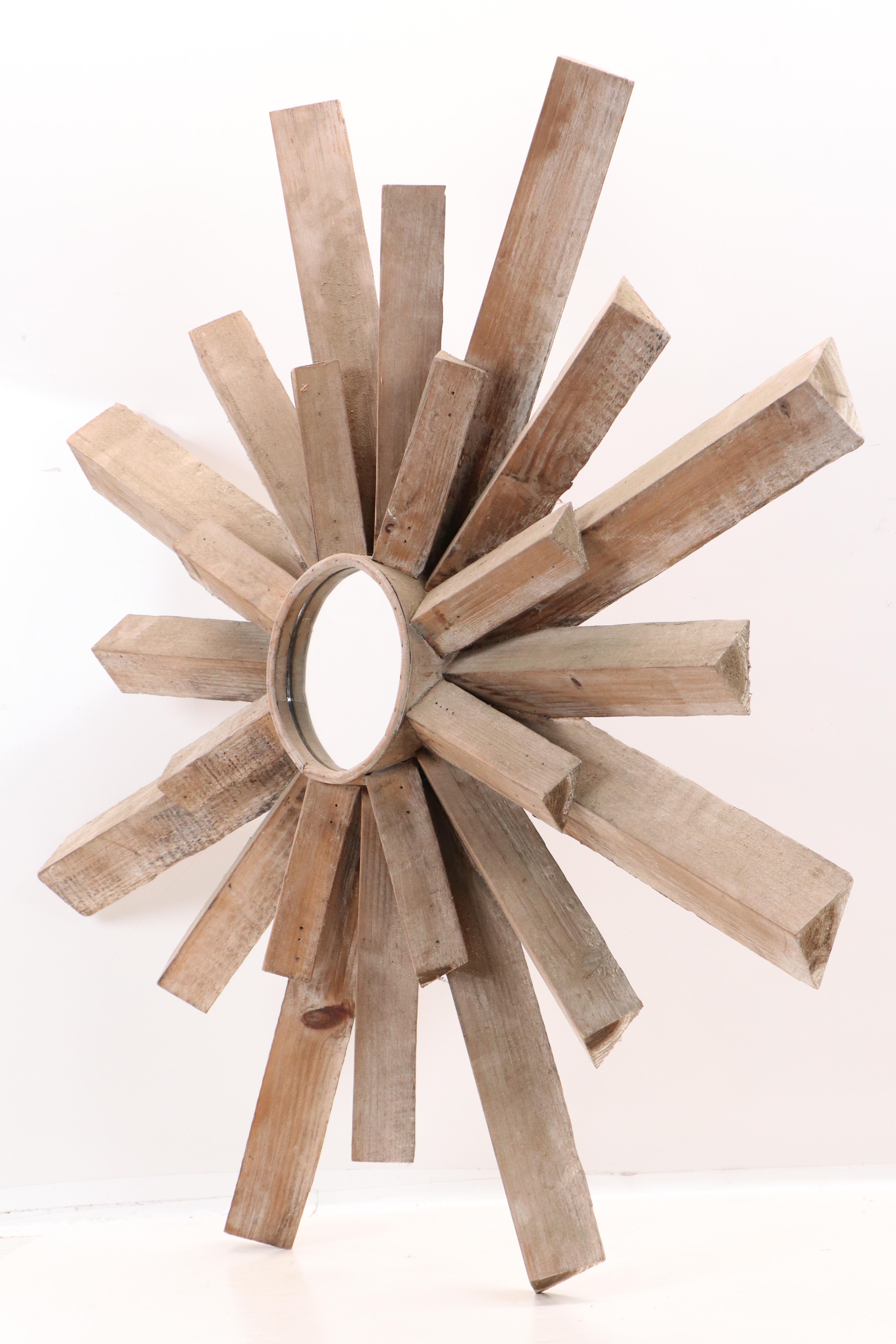 Crestview Collection Co. Rustic Style Radial Wooden Wall Mirror