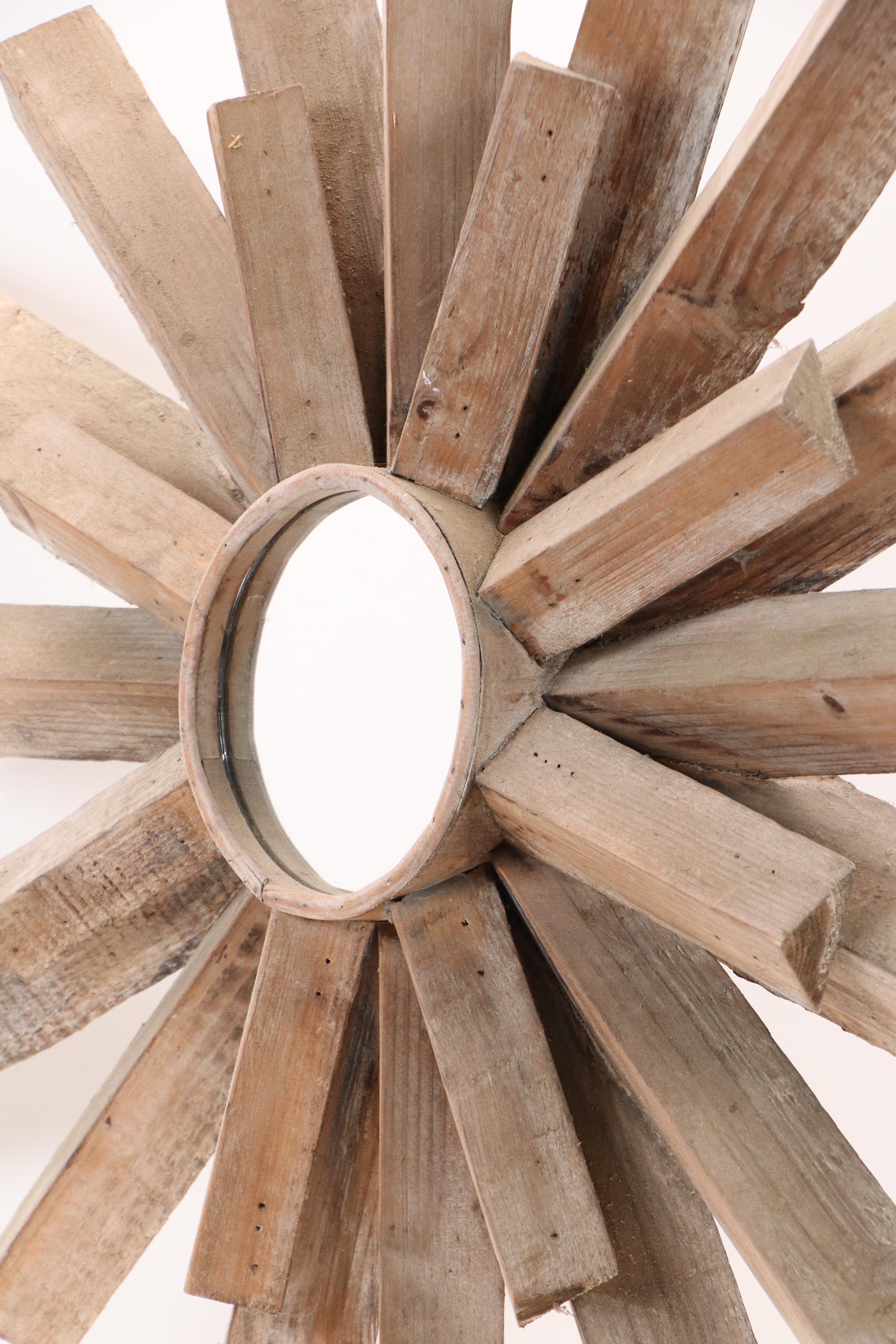 Crestview Collection Co. Rustic Style Radial Wooden Wall Mirror