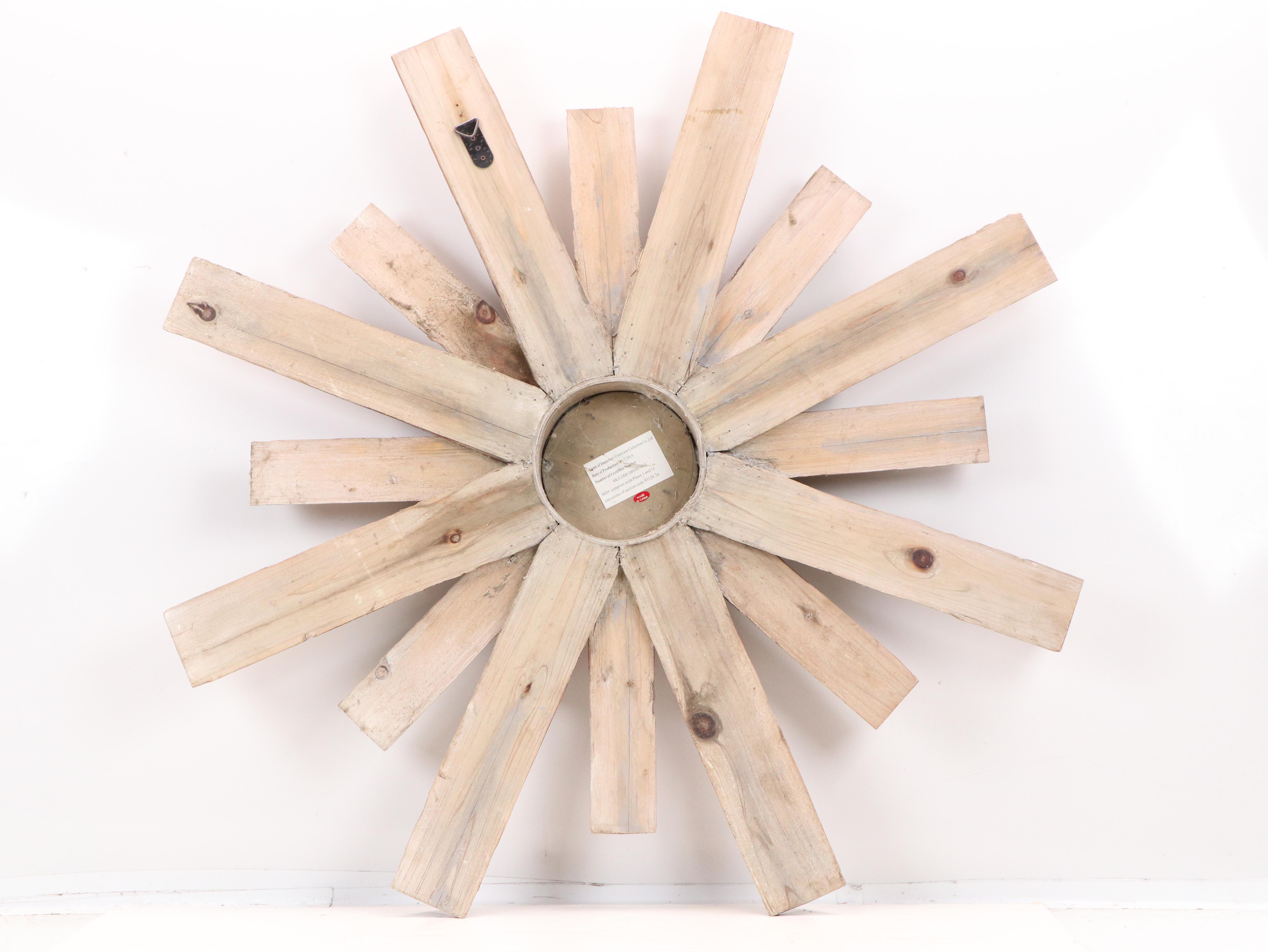 Crestview Collection Co. Rustic Style Radial Wooden Wall Mirror