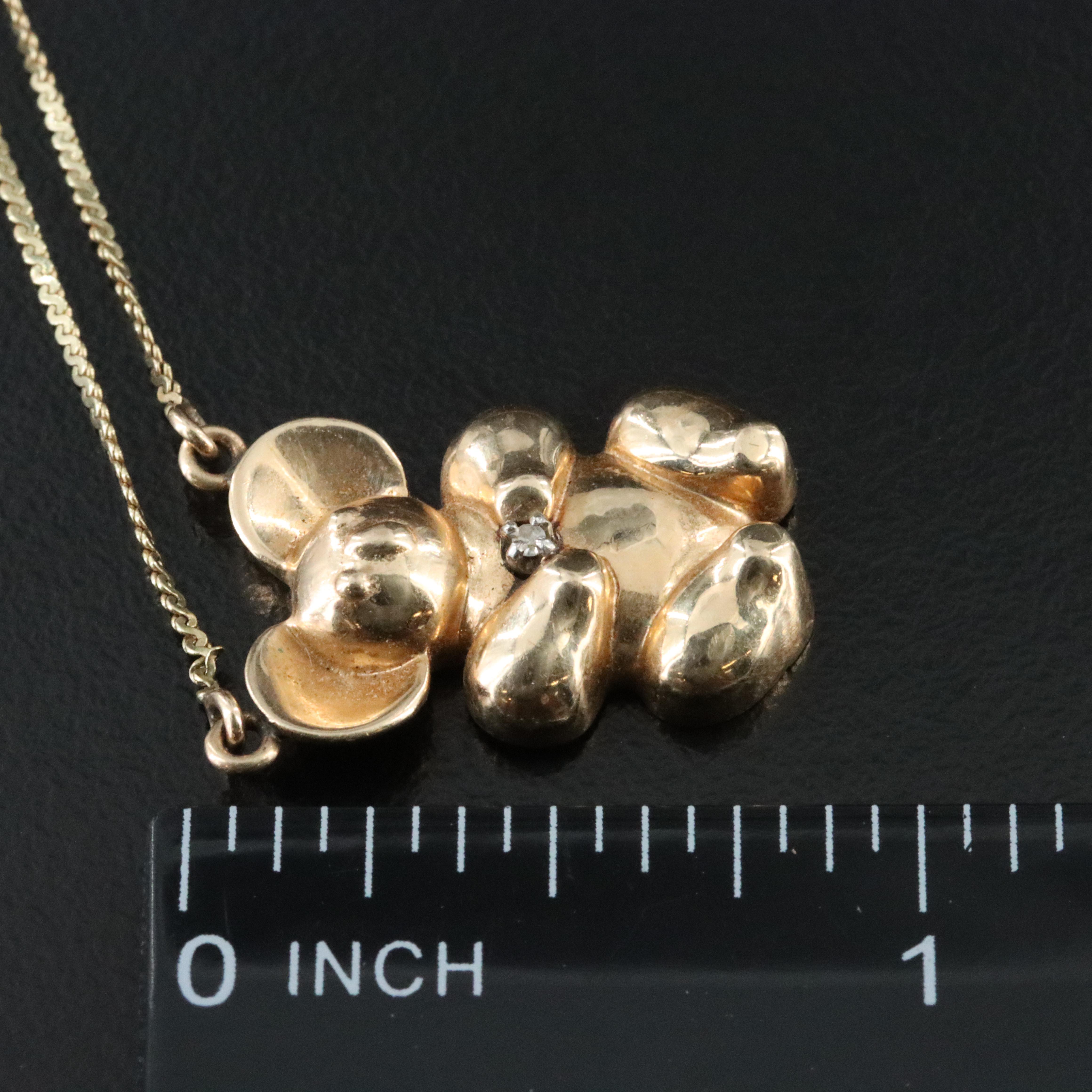 14K 0.01 CT Diamond Accented Koala Bear Necklace