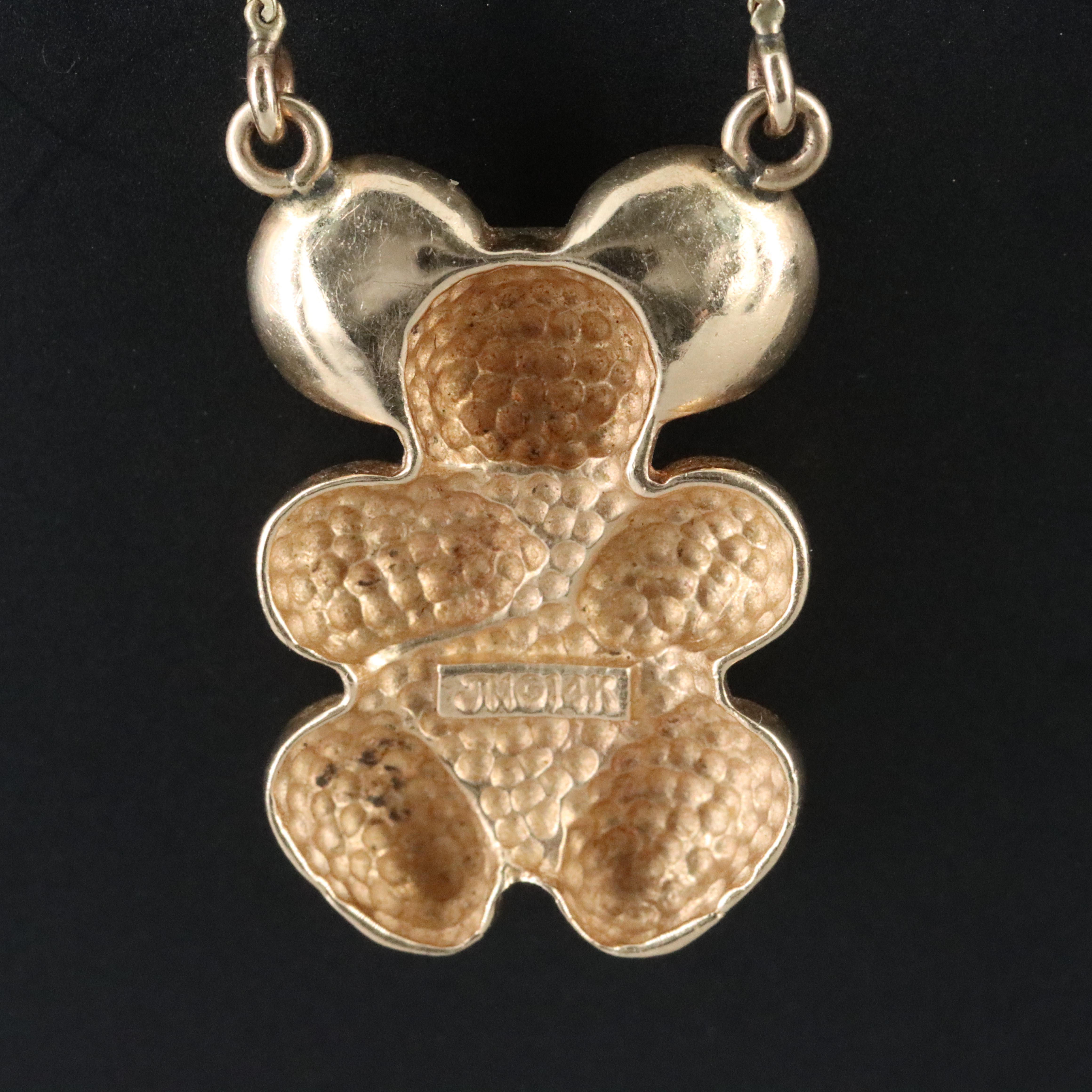 14K 0.01 CT Diamond Accented Koala Bear Necklace