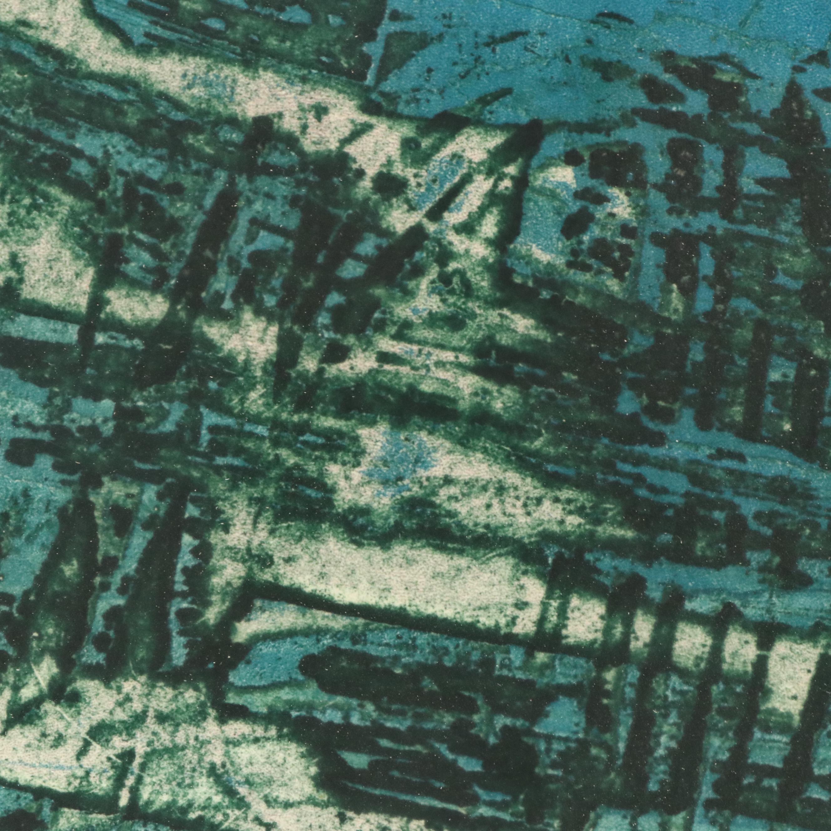 Brita Molin Abstract Color Etching "L'Orchestre de la Forêt," 1967