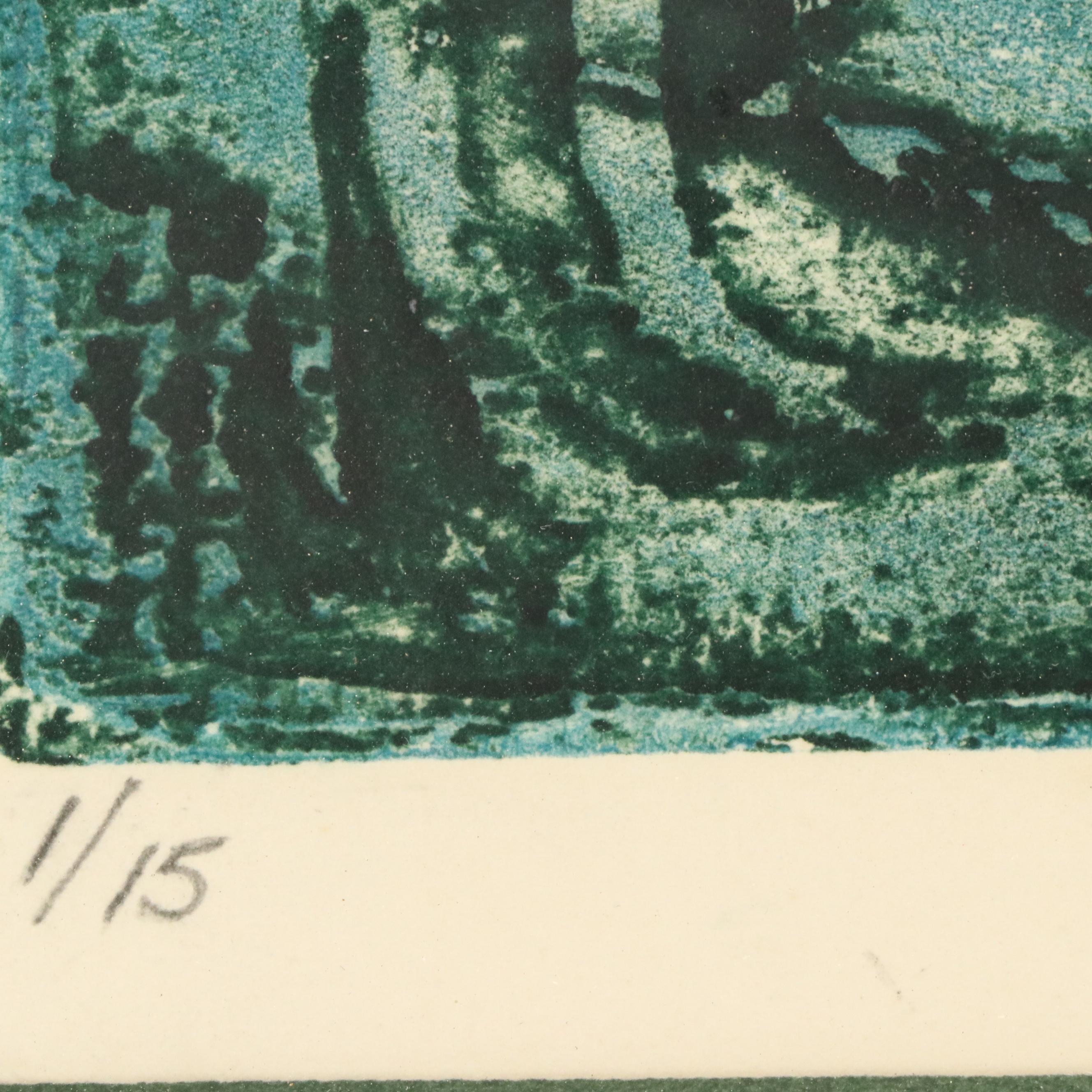 Brita Molin Abstract Color Etching "L'Orchestre de la Forêt," 1967