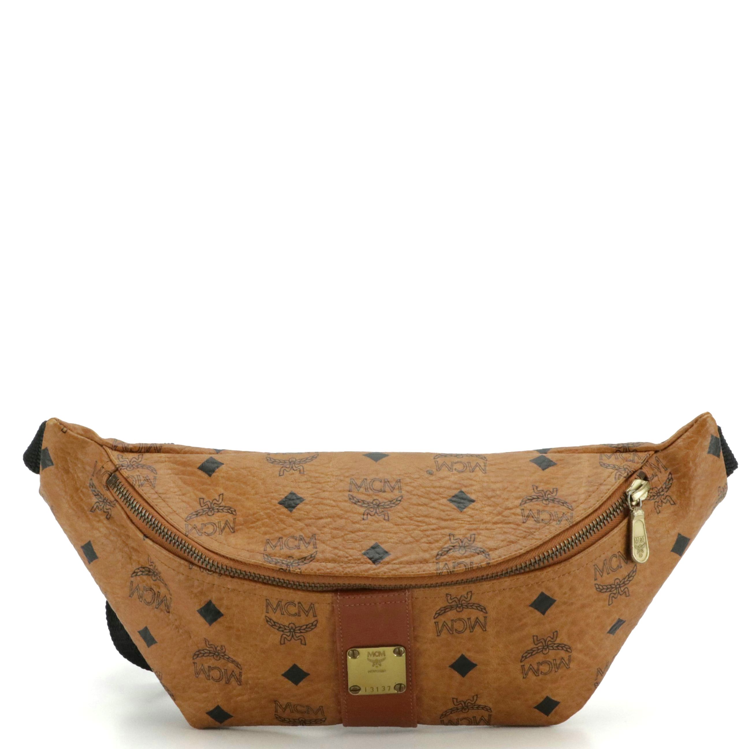 MCM Belt Bag in Cognac Visetos Canvas