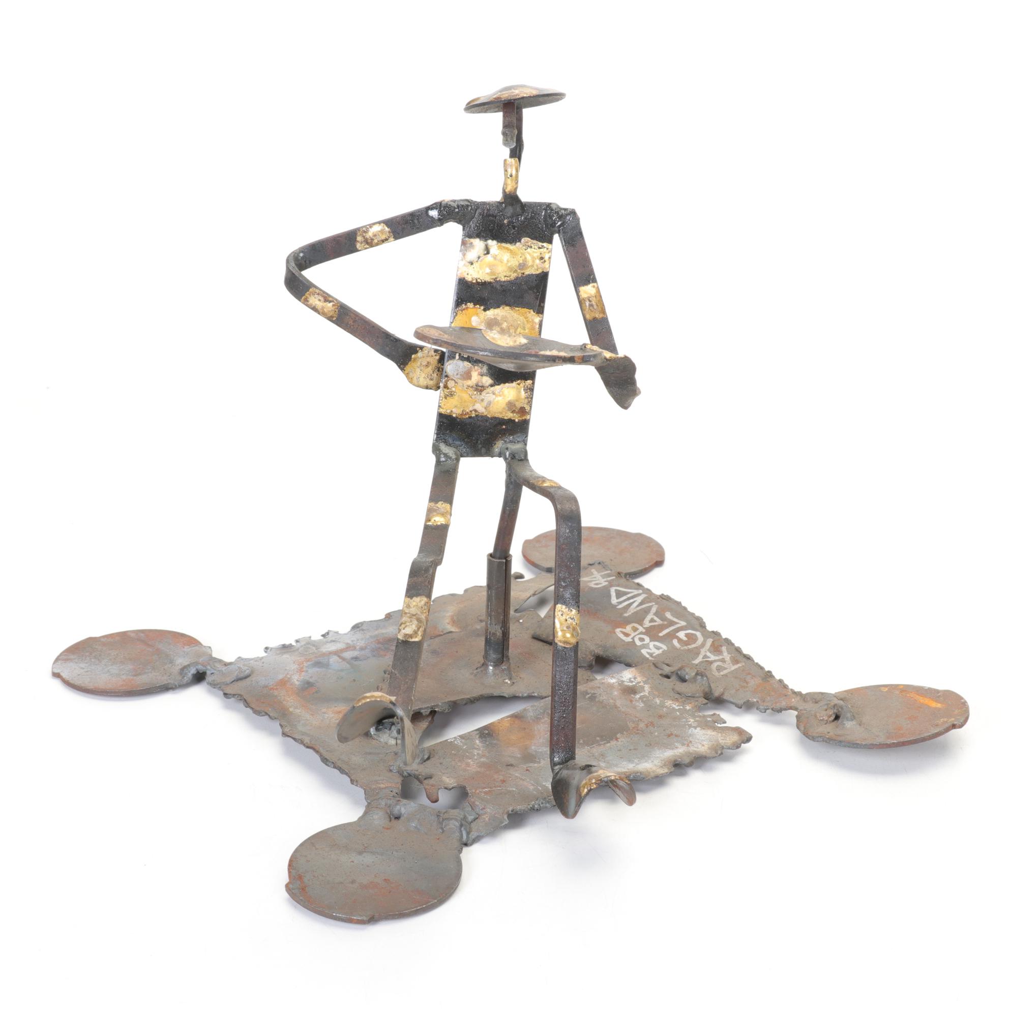 Bob Ragland Sculpted Figural Candle Holders, Late 20th Century