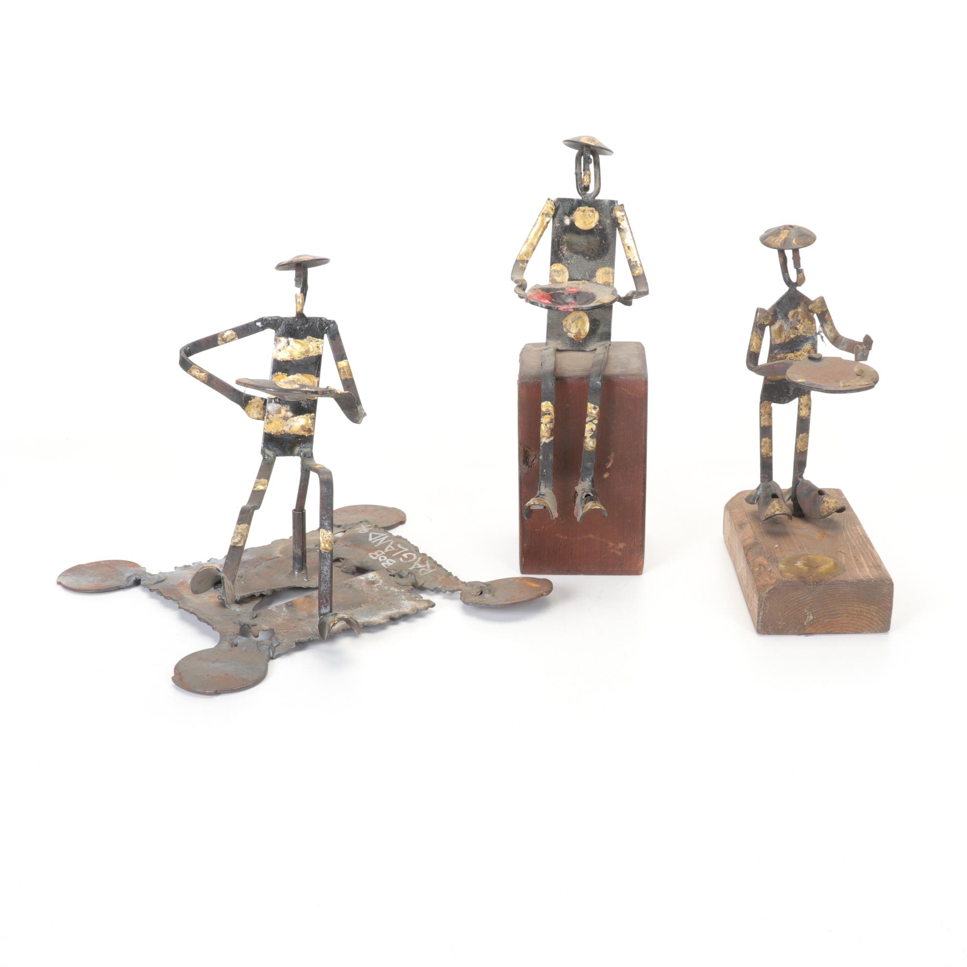 Bob Ragland Sculpted Figural Candle Holders, Late 20th Century