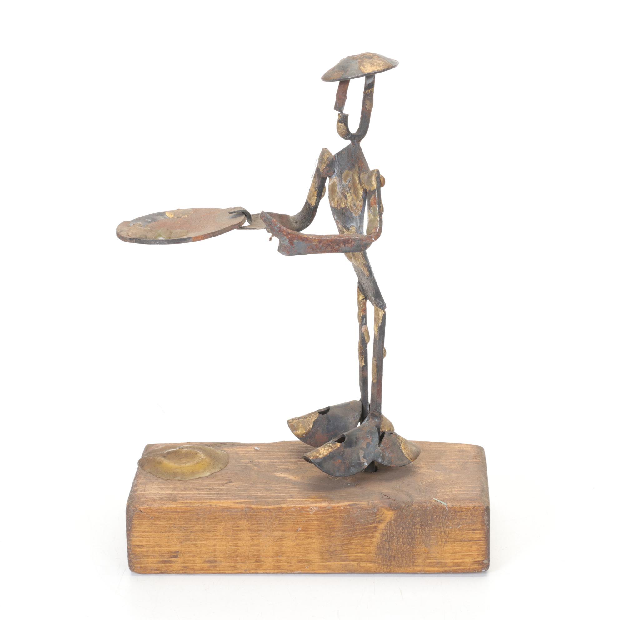 Bob Ragland Sculpted Figural Candle Holders, Late 20th Century